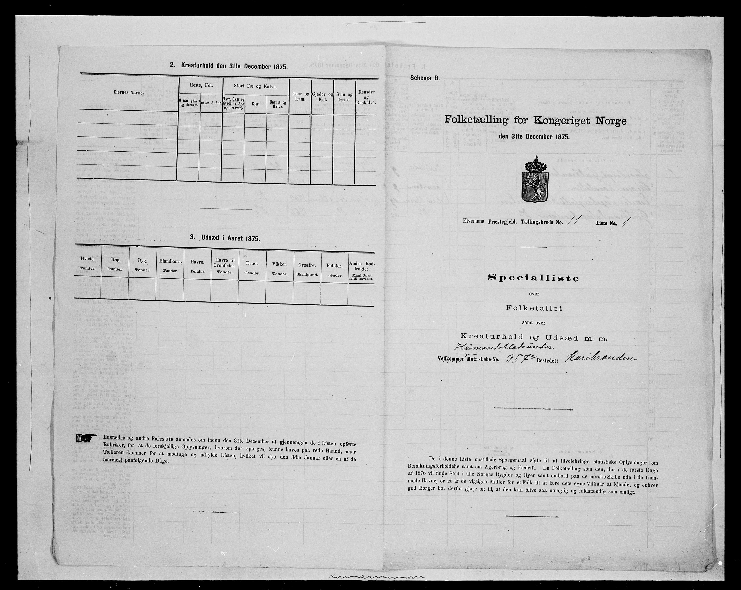 SAH, 1875 census for 0427P Elverum, 1875, p. 2161