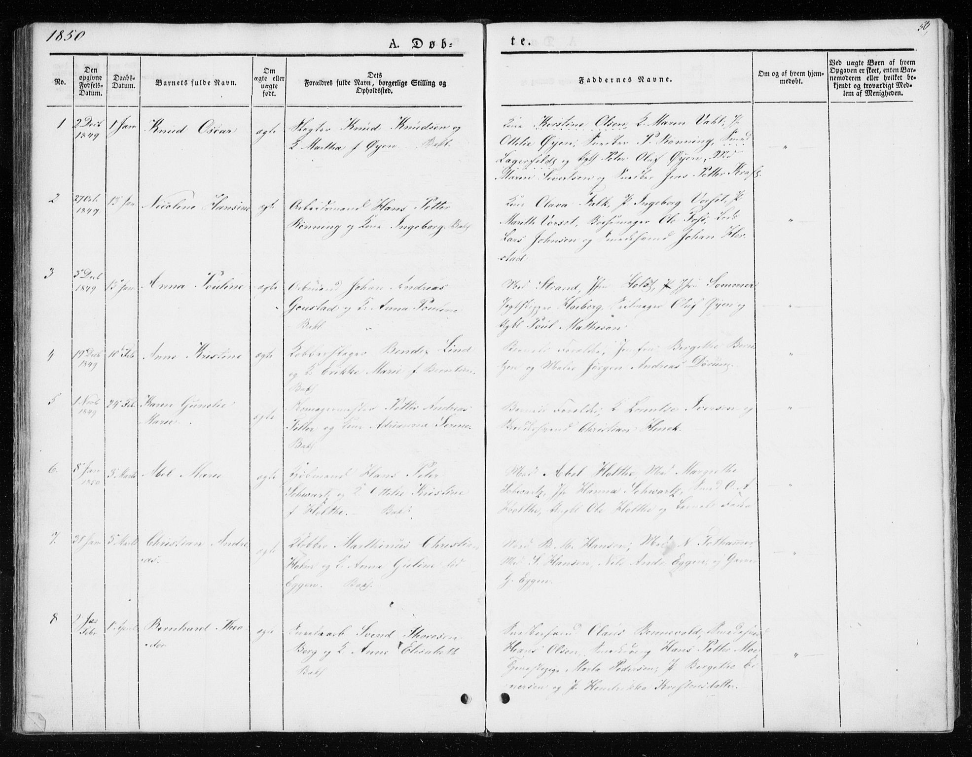 Ministerialprotokoller, klokkerbøker og fødselsregistre - Sør-Trøndelag, AV/SAT-A-1456/604/L0183: Parish register (official) no. 604A04, 1841-1850, p. 50