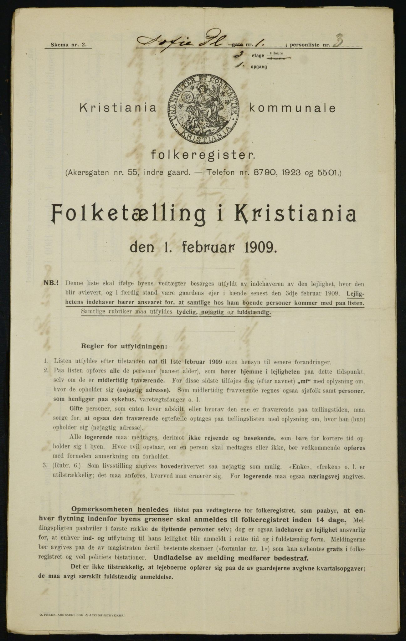 OBA, Municipal Census 1909 for Kristiania, 1909, p. 90102