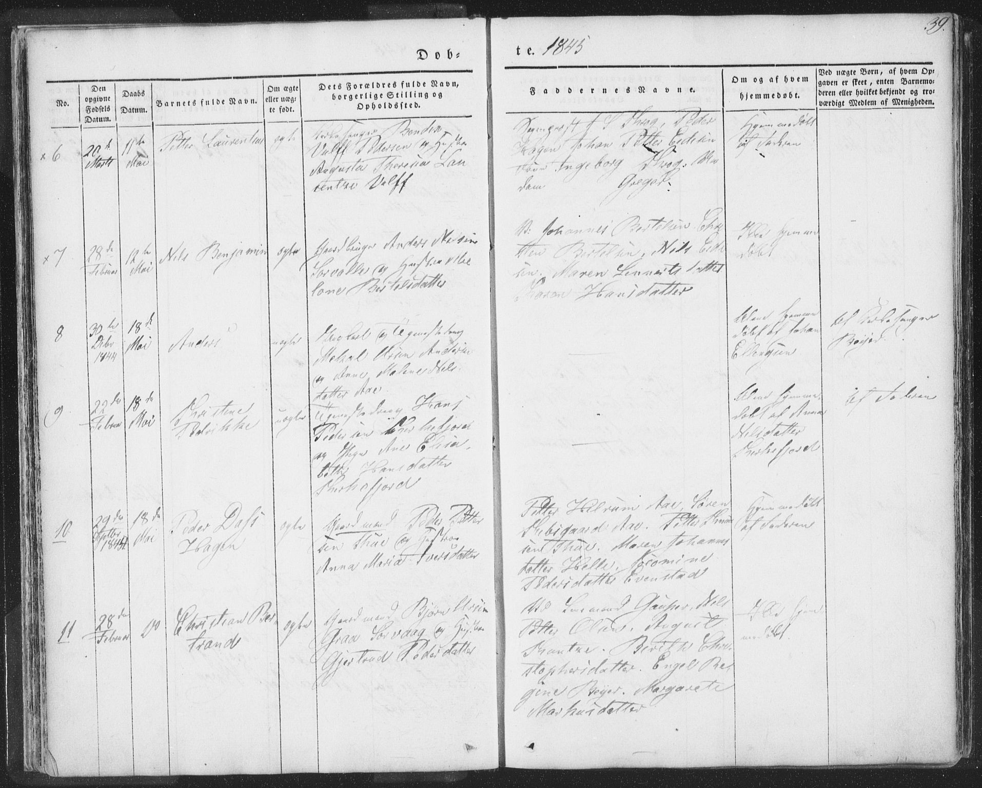 Ministerialprotokoller, klokkerbøker og fødselsregistre - Nordland, AV/SAT-A-1459/885/L1202: Parish register (official) no. 885A03, 1838-1859, p. 39