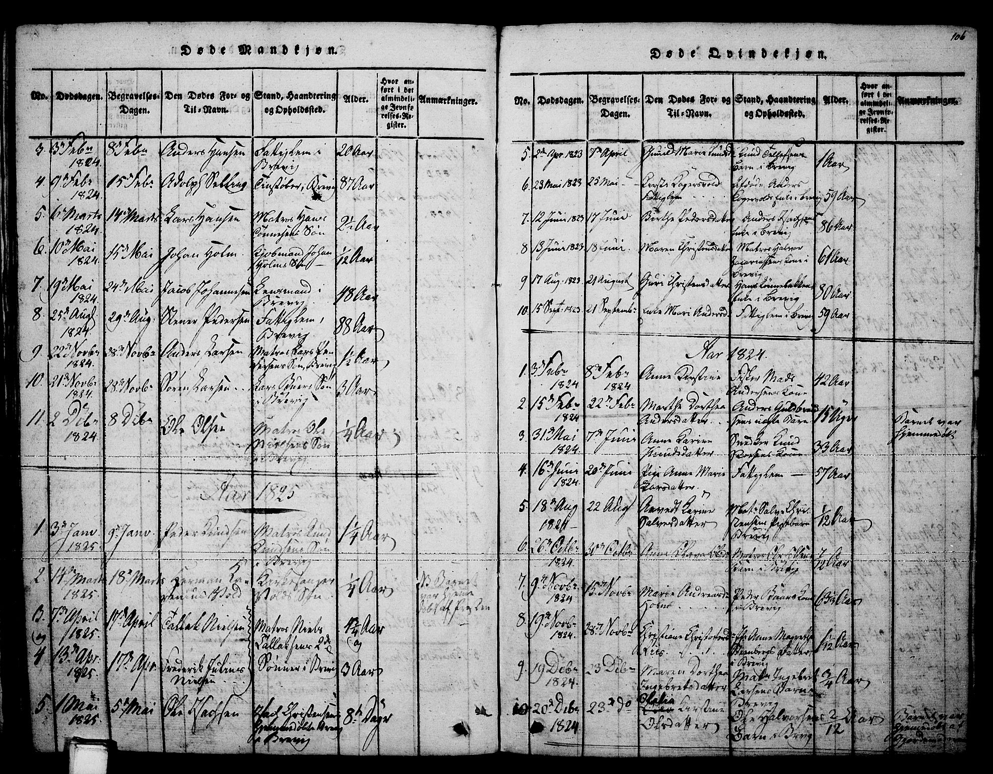 Brevik kirkebøker, AV/SAKO-A-255/F/Fa/L0004: Parish register (official) no. 4, 1814-1846, p. 106