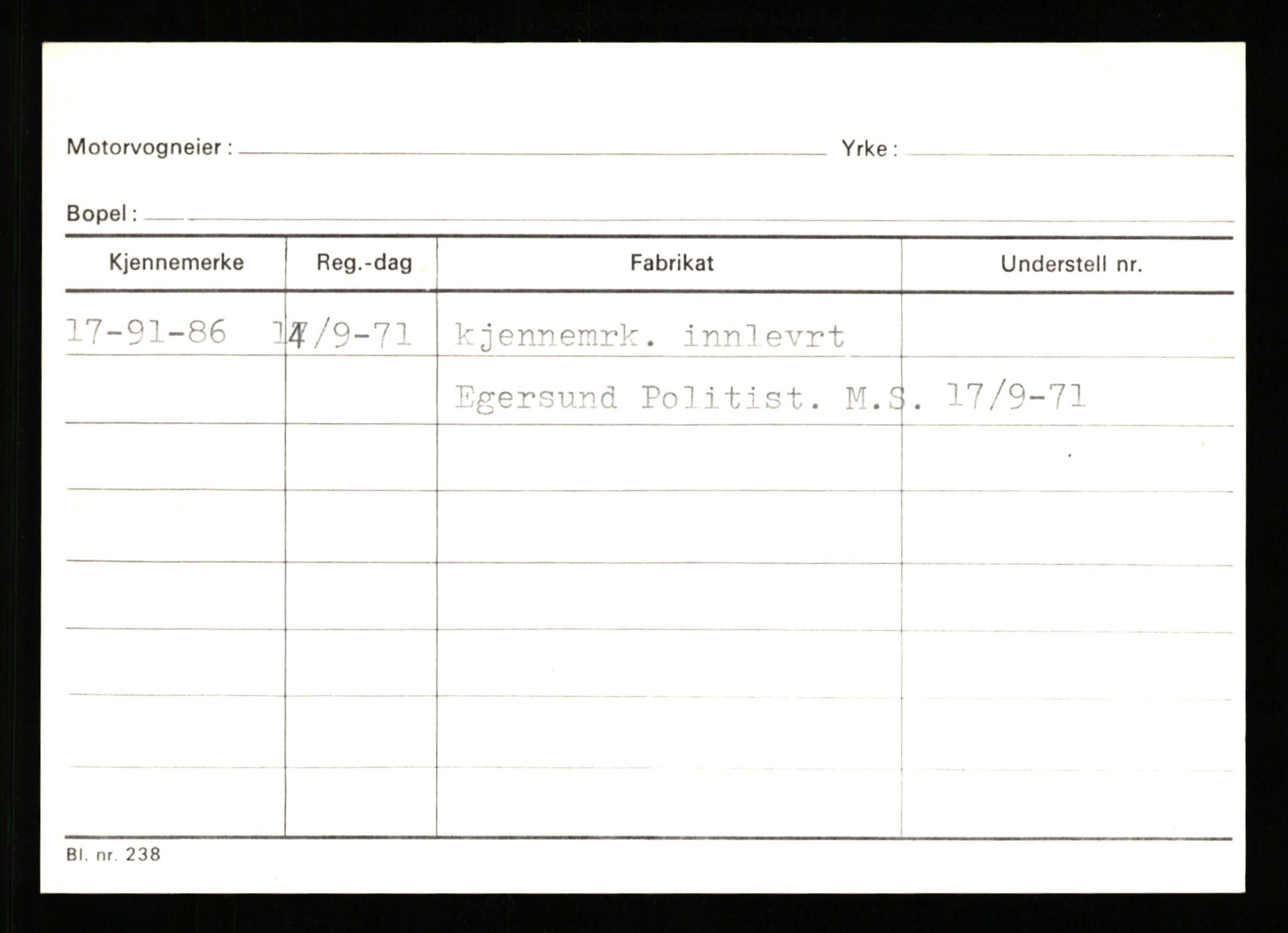 Stavanger trafikkstasjon, AV/SAST-A-101942/0/G/L0010: Registreringsnummer: 130000 - 239953, 1930-1971, p. 1699