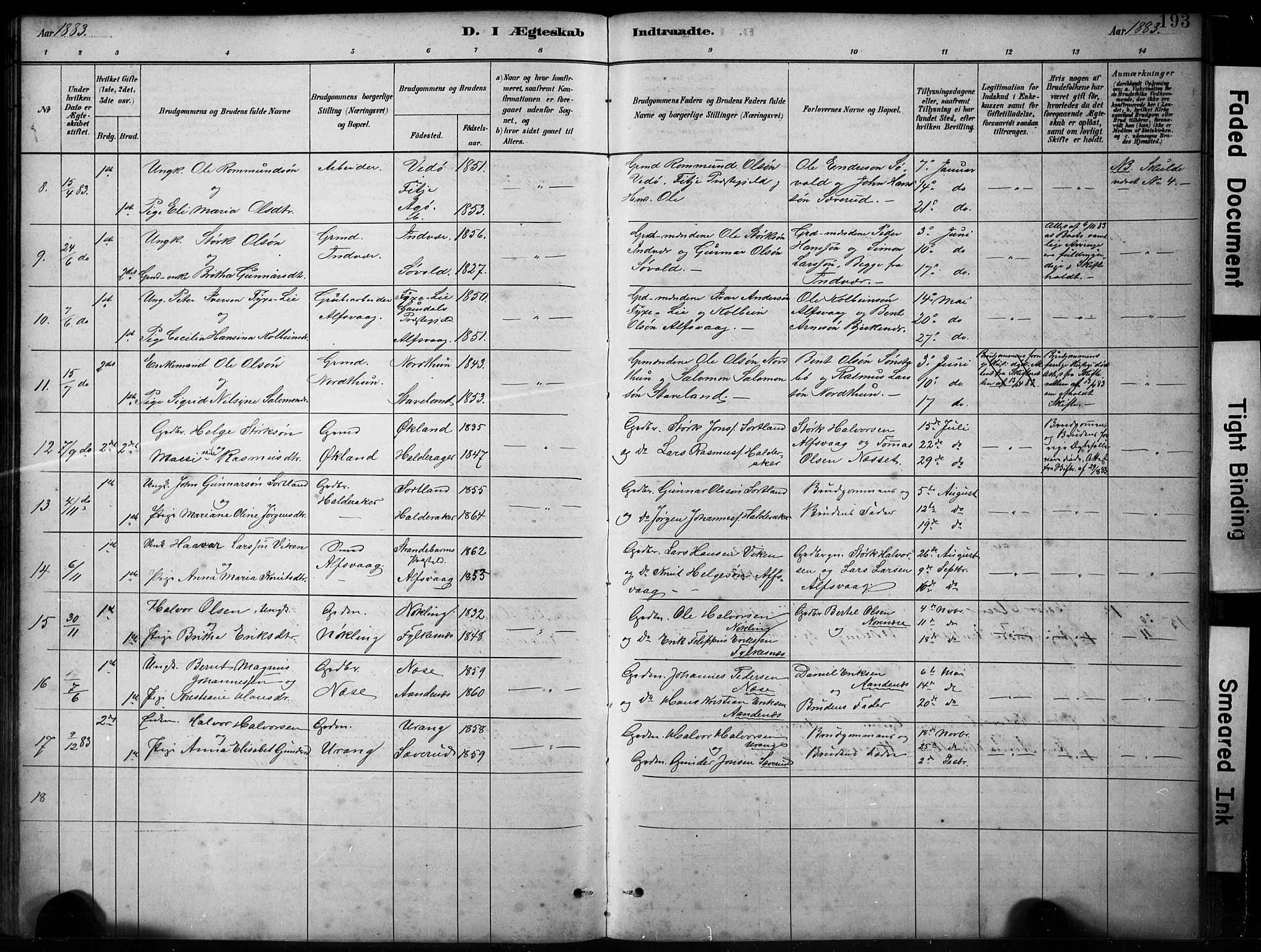 Finnås sokneprestembete, SAB/A-99925/H/Ha/Hab/Habb/L0003: Parish register (copy) no. B 3, 1882-1897, p. 193