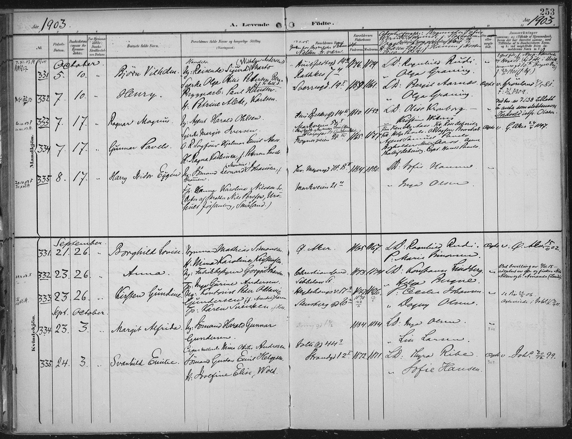 Rikshospitalet prestekontor Kirkebøker, SAO/A-10309b/F/L0012: Parish register (official) no. 12, 1901-1904, p. 253
