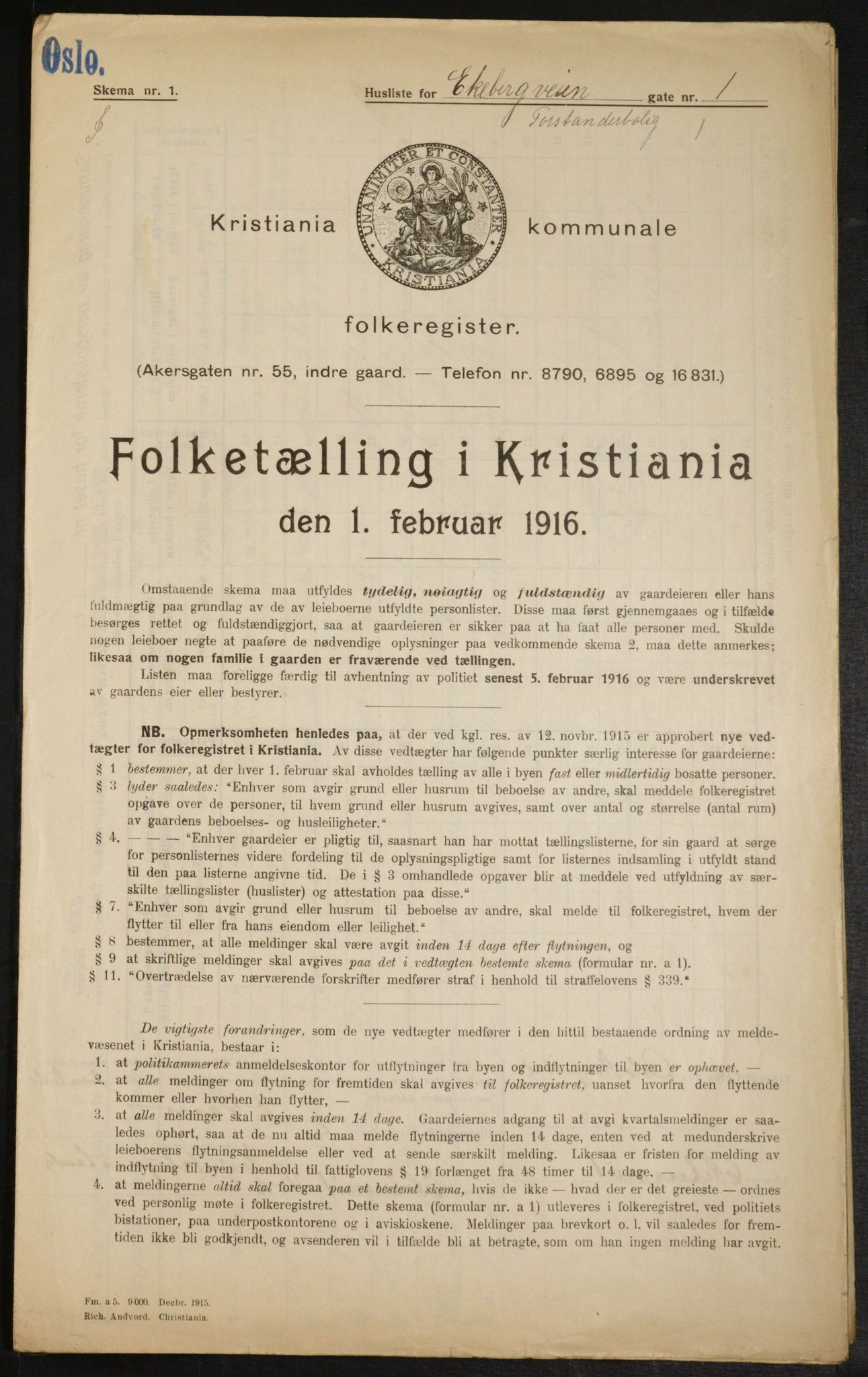 OBA, Municipal Census 1916 for Kristiania, 1916, p. 20427