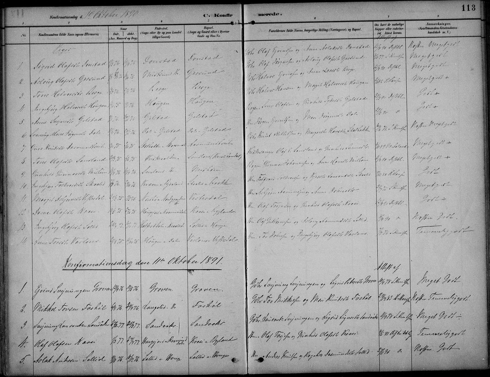 Kviteseid kirkebøker, AV/SAKO-A-276/F/Fb/L0002: Parish register (official) no. II 2, 1882-1916, p. 113