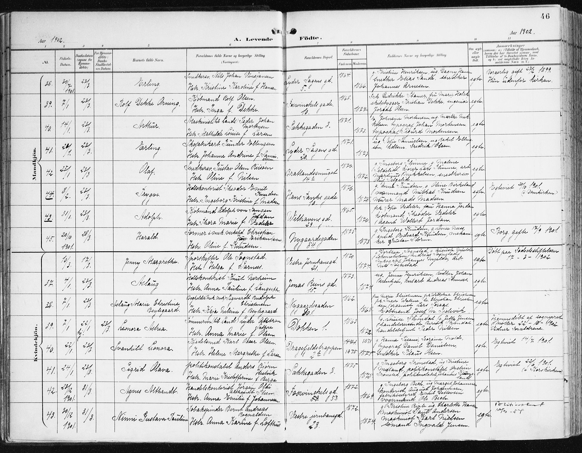 Johanneskirken sokneprestembete, AV/SAB-A-76001/H/Haa/L0002: Parish register (official) no. A 2, 1900-1912, p. 46