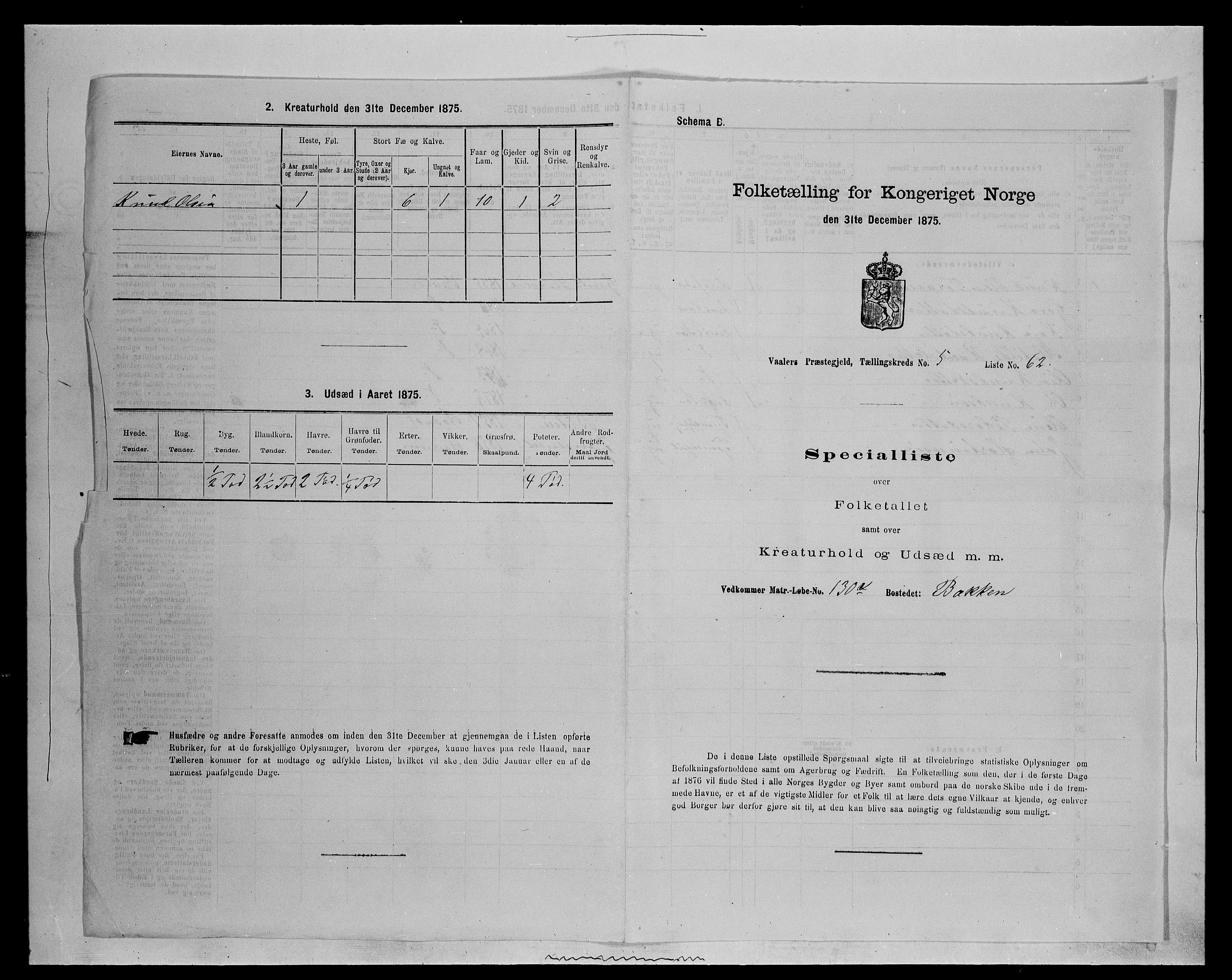 SAH, 1875 census for 0426P Våler parish (Hedmark), 1875, p. 710