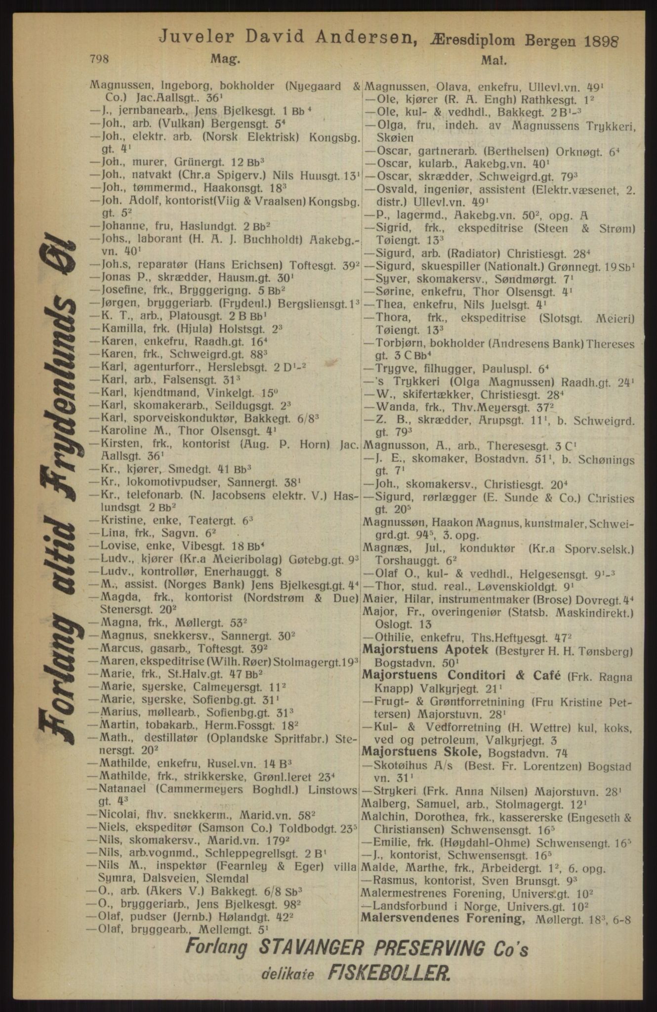 Kristiania/Oslo adressebok, PUBL/-, 1914, p. 798