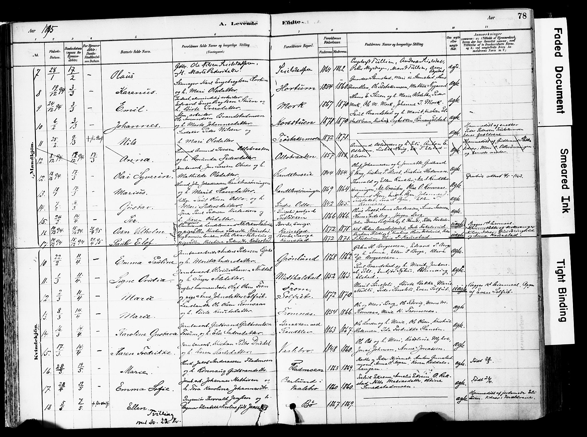 Ringebu prestekontor, AV/SAH-PREST-082/H/Ha/Haa/L0008: Parish register (official) no. 8, 1878-1898, p. 78