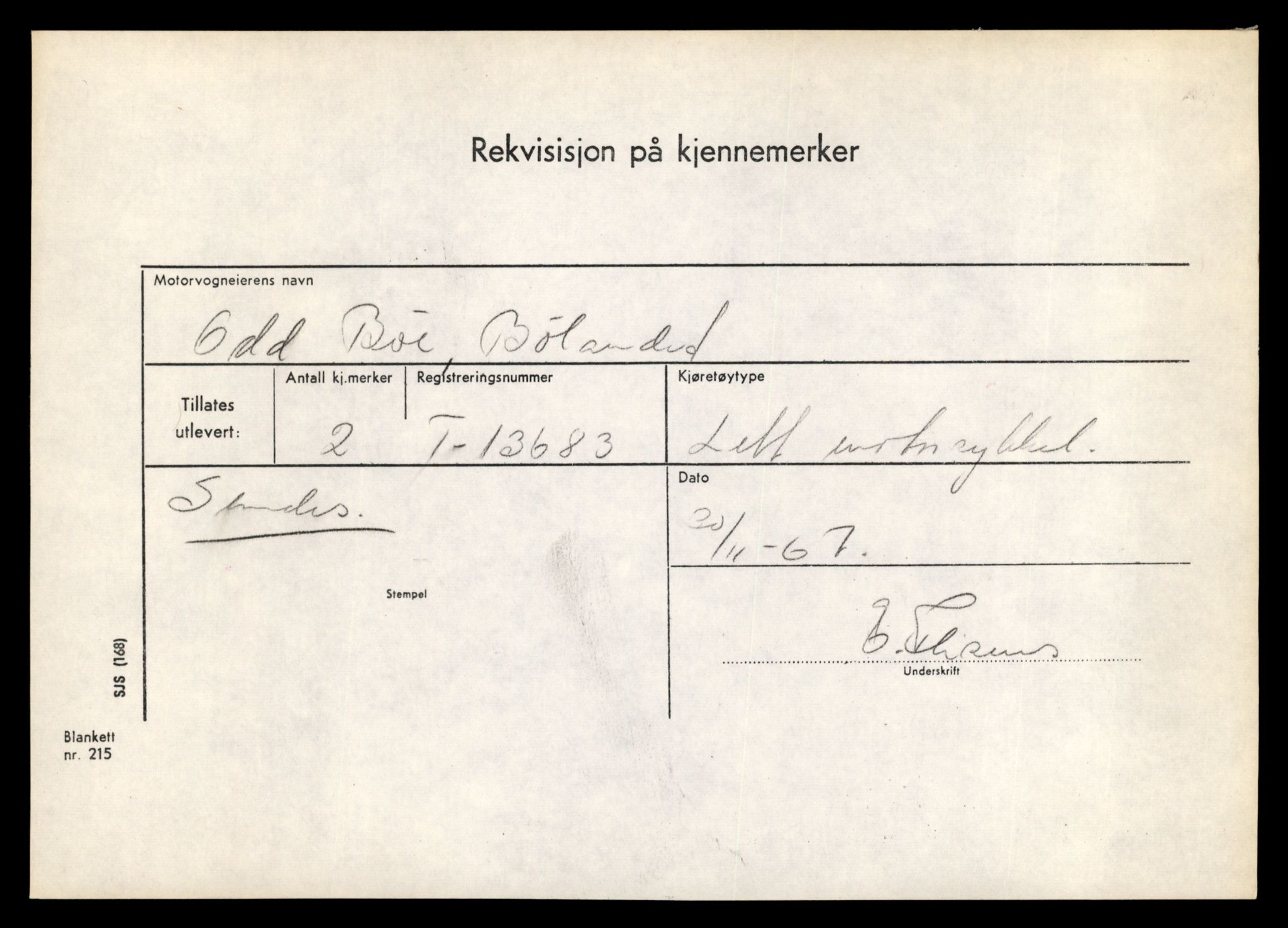 Møre og Romsdal vegkontor - Ålesund trafikkstasjon, AV/SAT-A-4099/F/Fe/L0040: Registreringskort for kjøretøy T 13531 - T 13709, 1927-1998, p. 2631