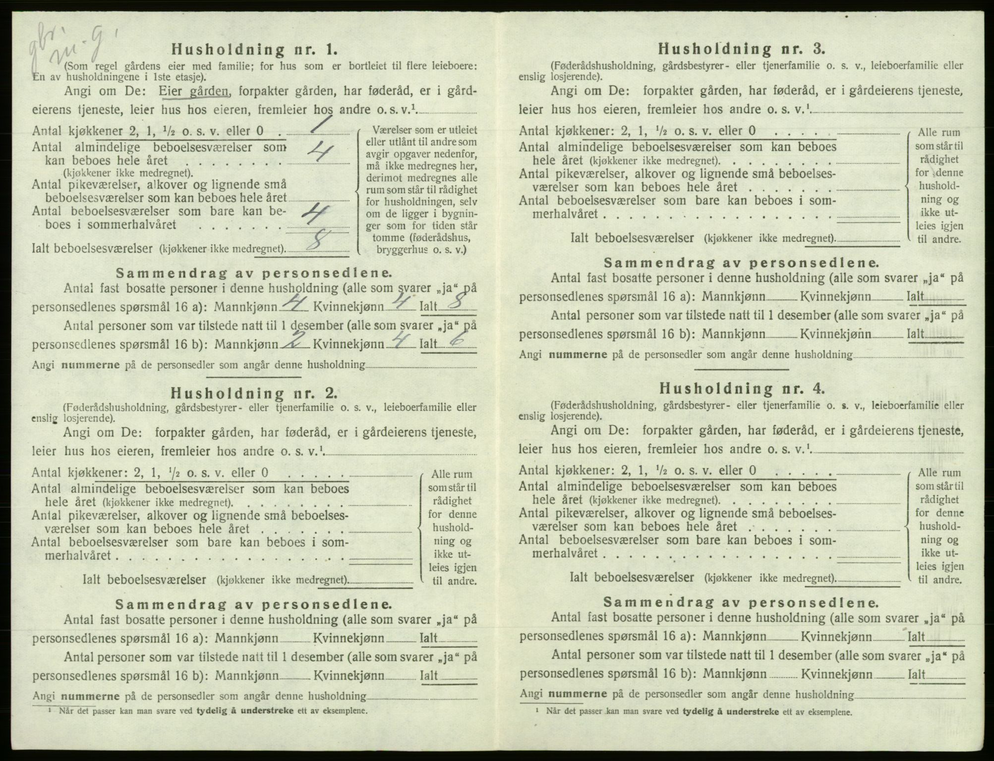 SAB, 1920 census for Fusa, 1920, p. 228