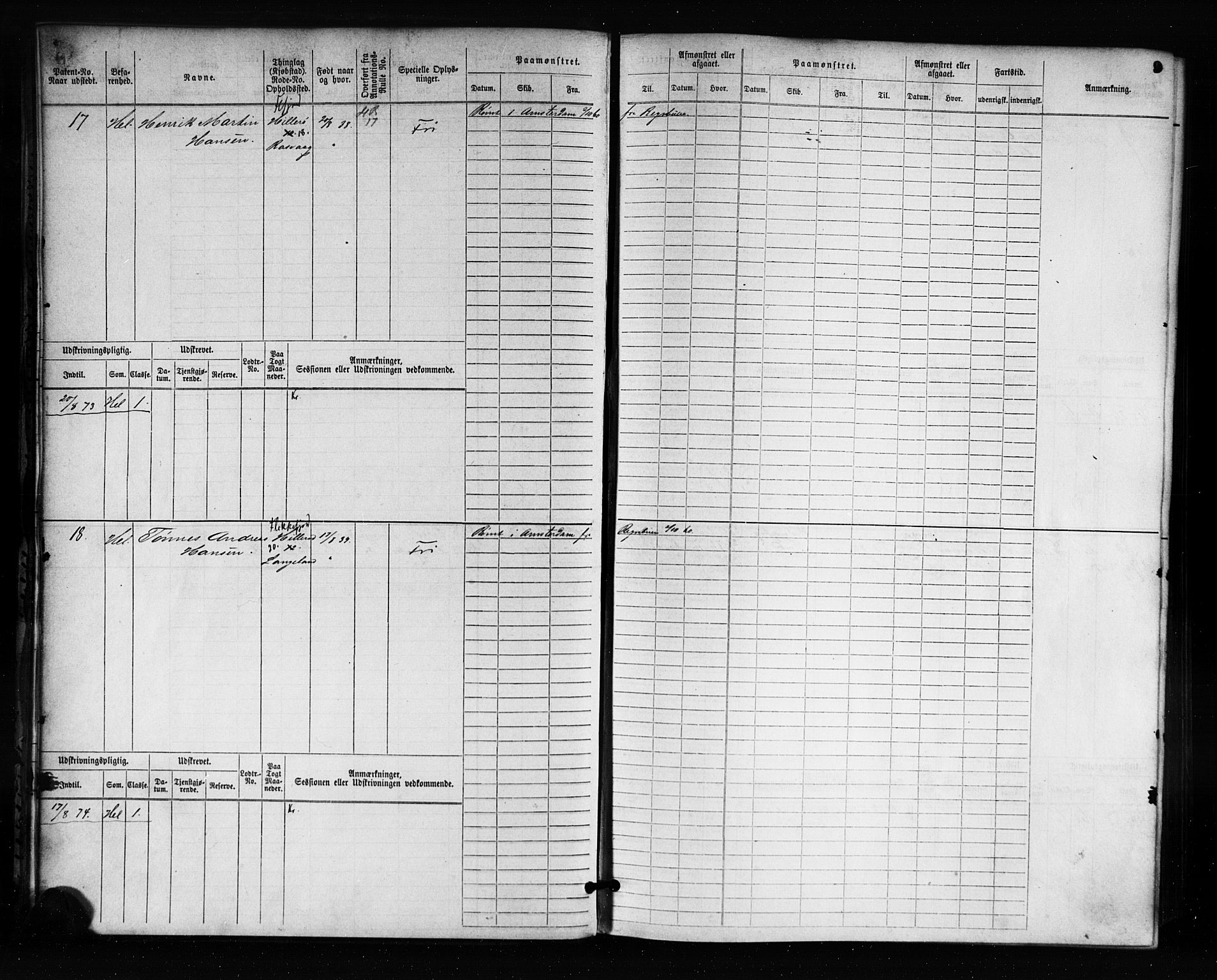 Flekkefjord mønstringskrets, AV/SAK-2031-0018/F/Fb/L0001: Hovedrulle nr 1-764, N-4, 1868-1900, p. 10