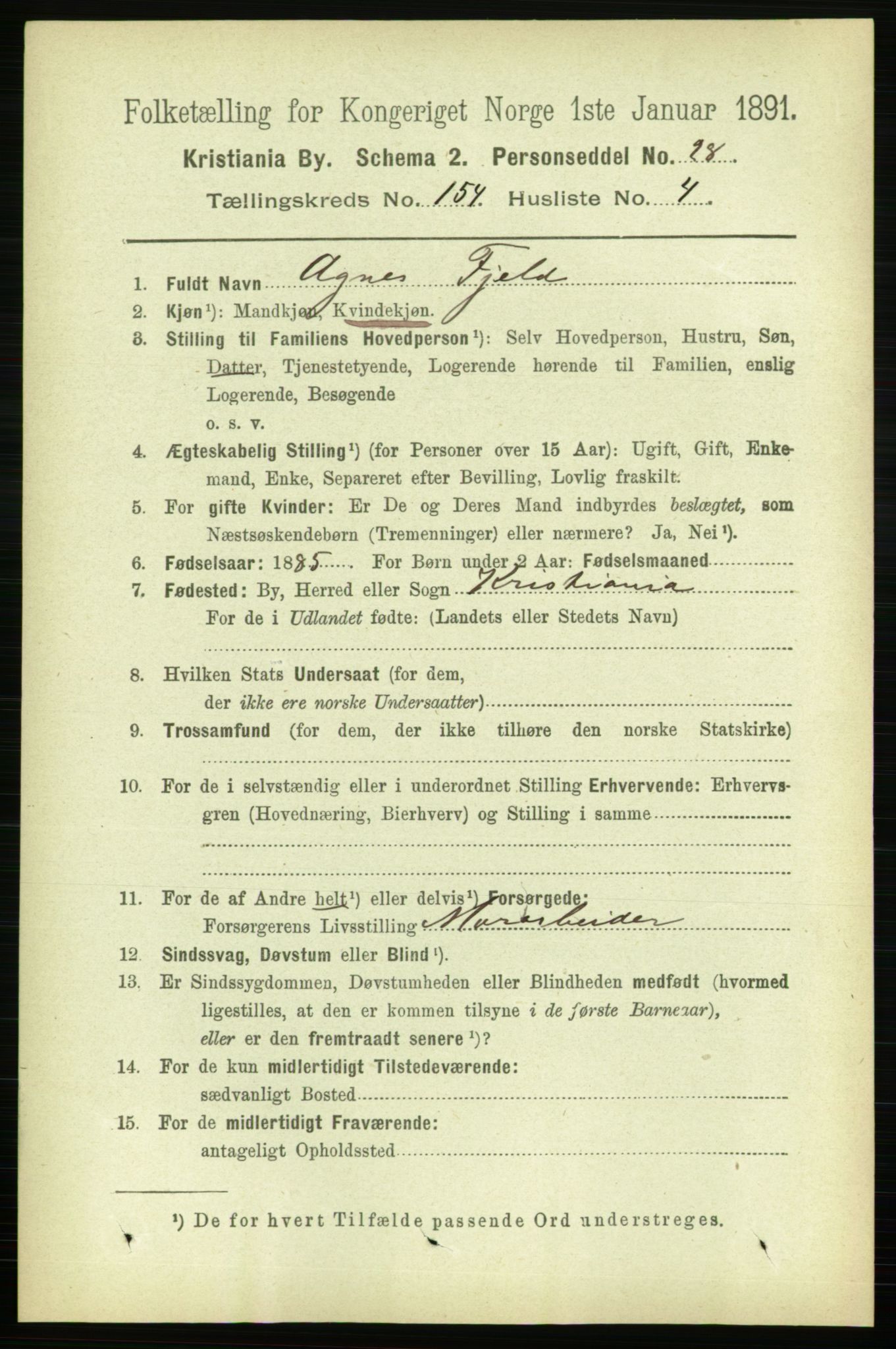 RA, 1891 census for 0301 Kristiania, 1891, p. 87525