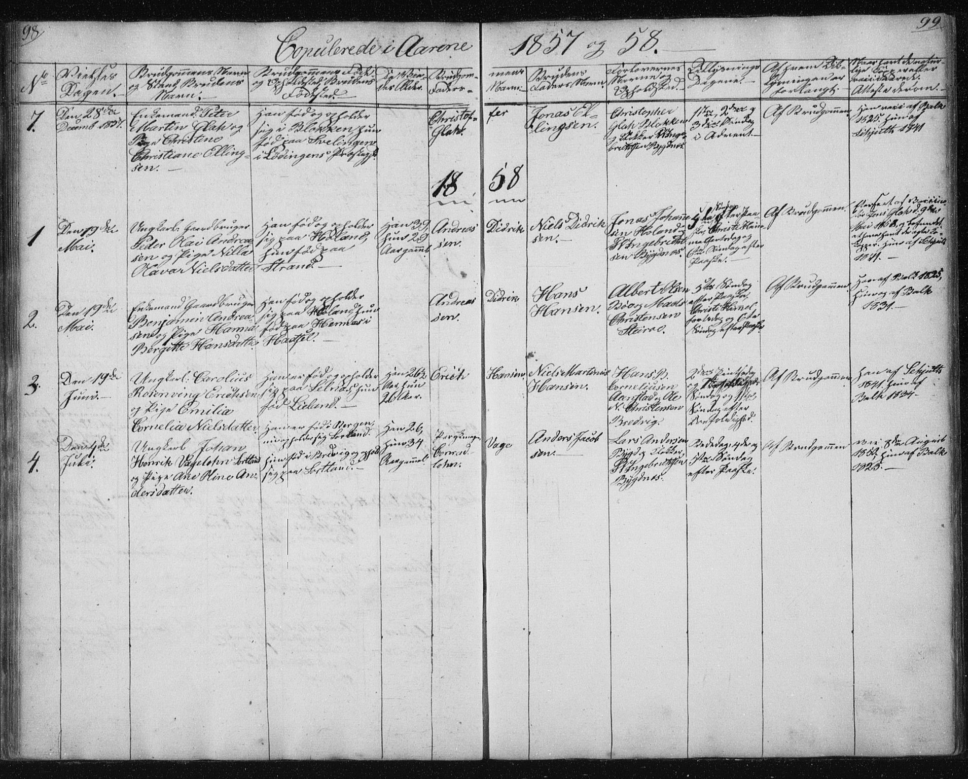 Ministerialprotokoller, klokkerbøker og fødselsregistre - Nordland, SAT/A-1459/895/L1379: Parish register (copy) no. 895C01, 1842-1858, p. 98-99