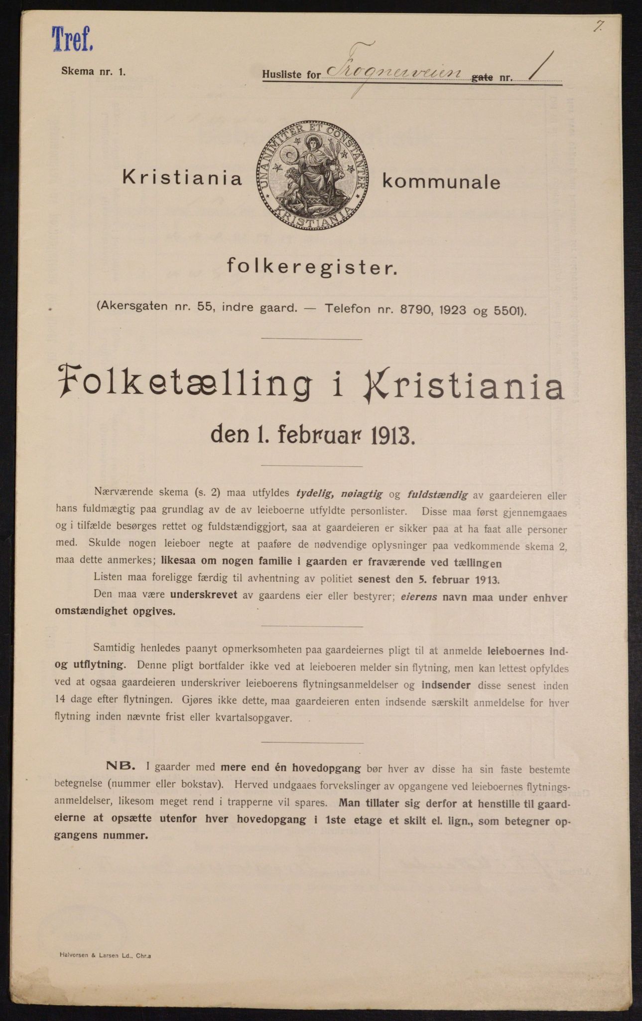 OBA, Municipal Census 1913 for Kristiania, 1913, p. 27212