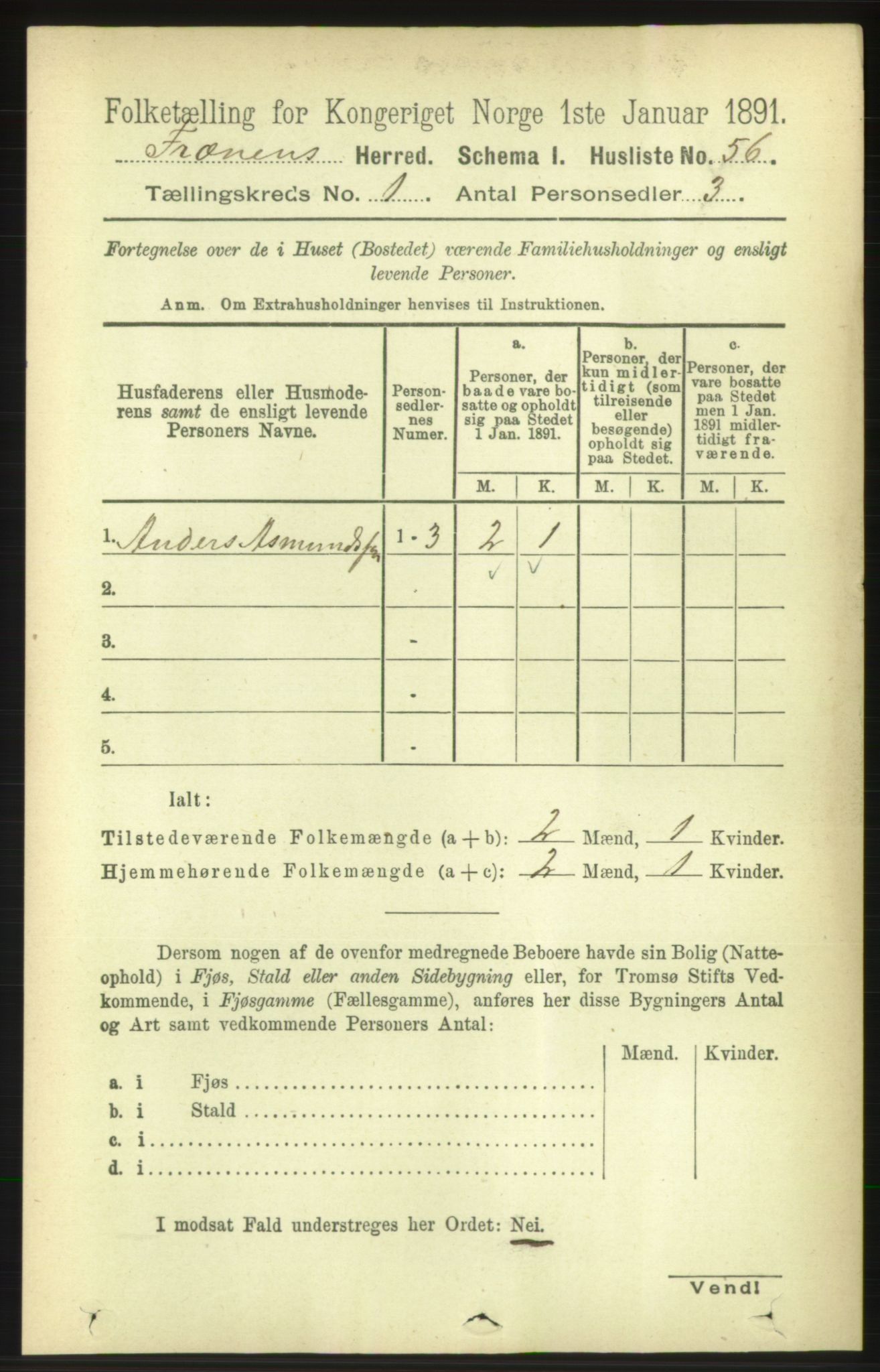 RA, 1891 census for 1548 Fræna, 1891, p. 79