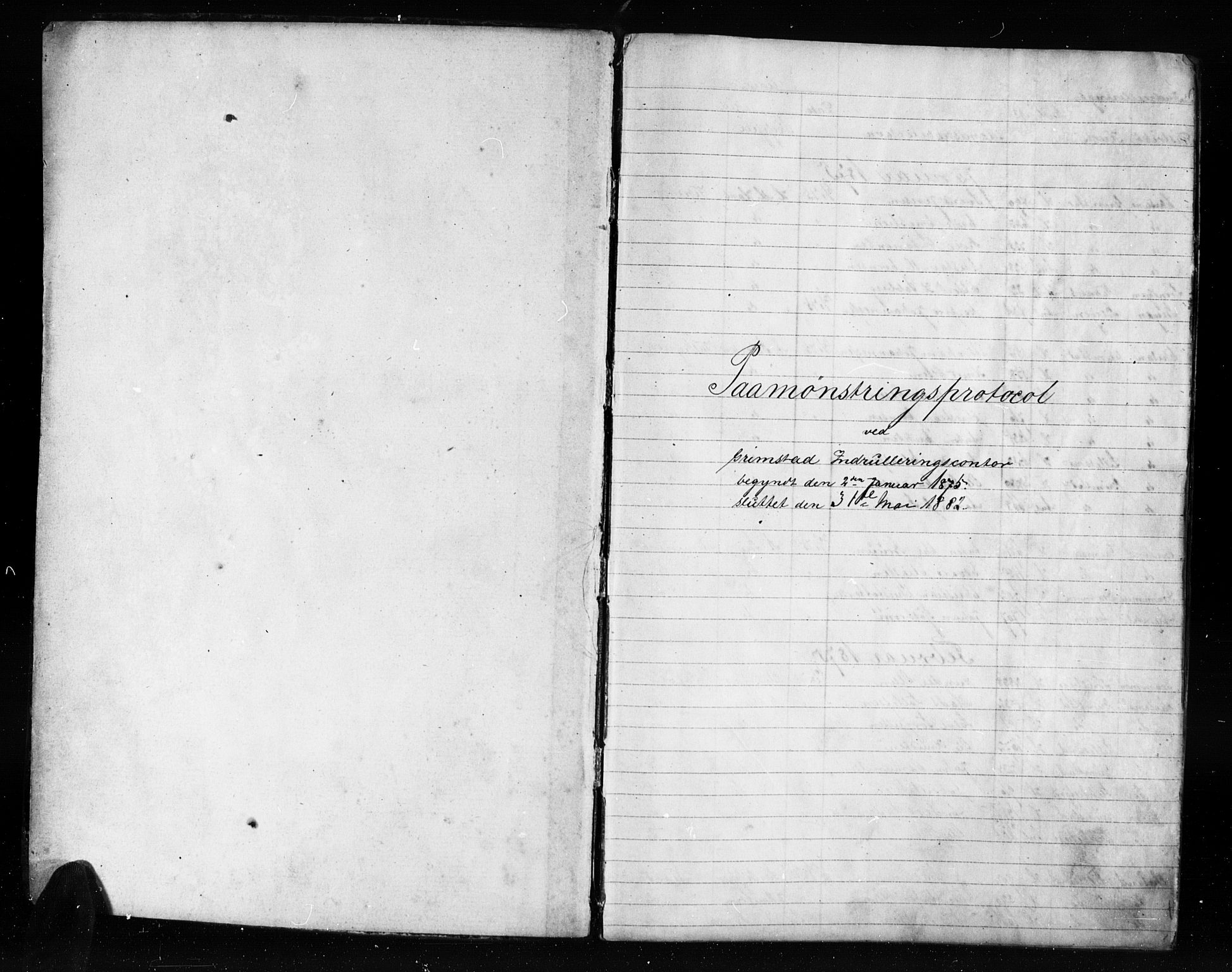 Grimstad mønstringskrets, AV/SAK-2031-0013/G/Ga/L0015: Påmønstring, V-43, 1875-1882, p. 2