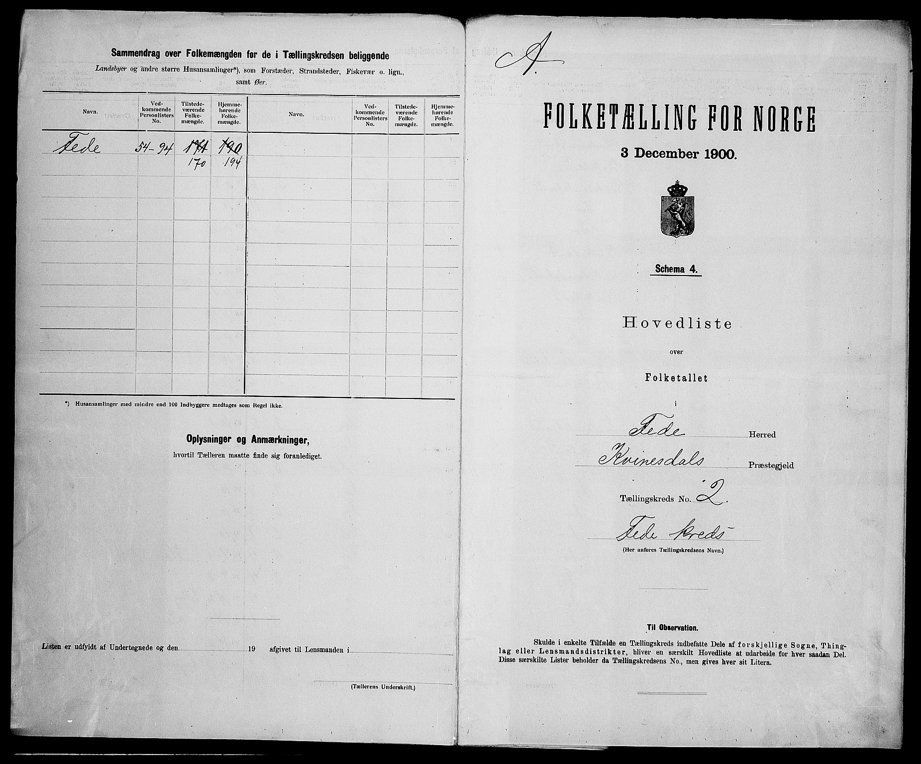 SAK, 1900 census for Feda, 1900, p. 11