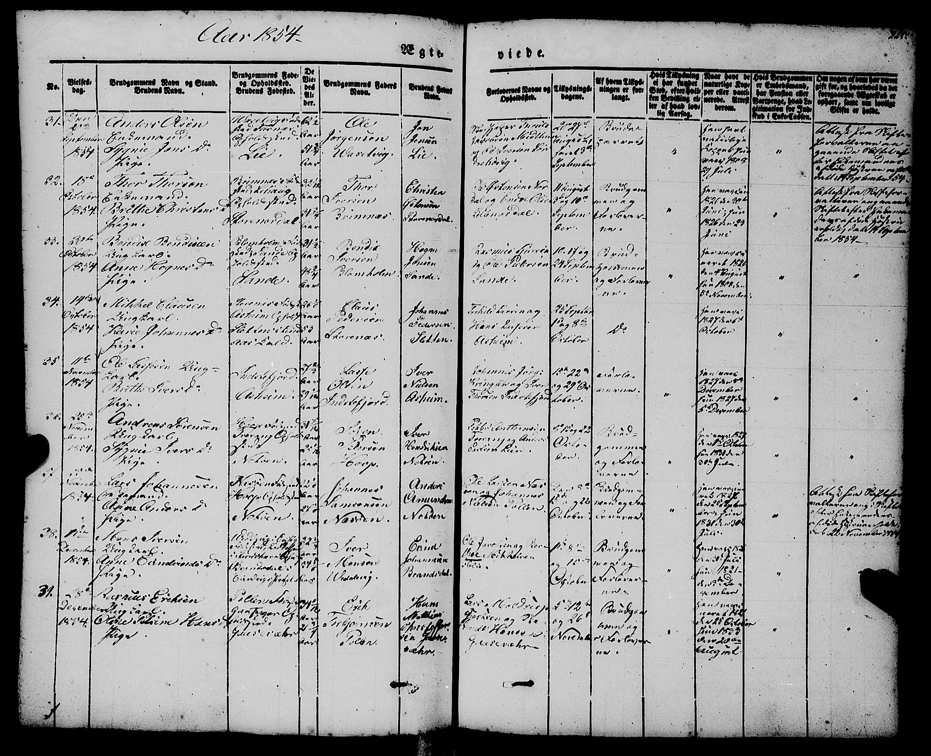 Gulen sokneprestembete, SAB/A-80201/H/Haa/Haaa/L0021: Parish register (official) no. A 21, 1848-1858, p. 225