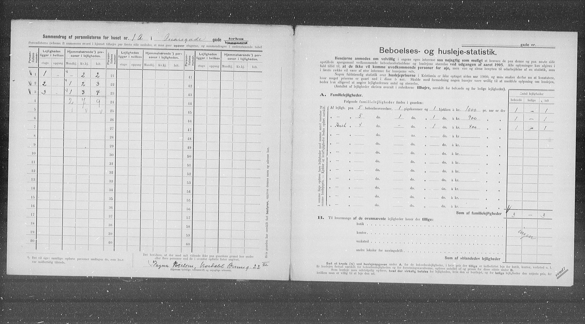 OBA, Municipal Census 1905 for Kristiania, 1905, p. 39973