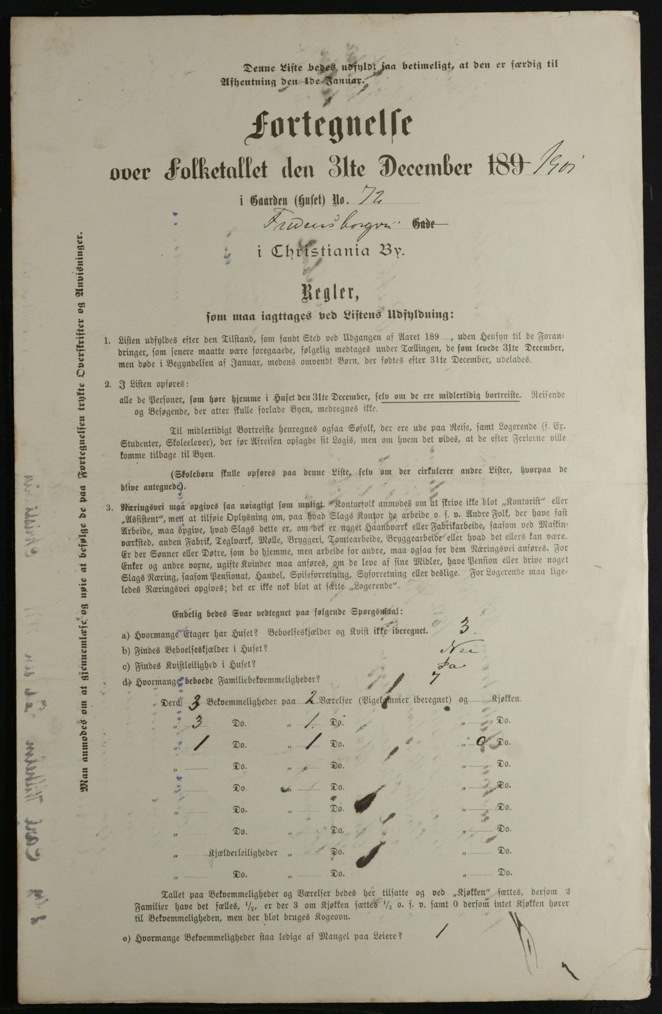 OBA, Municipal Census 1901 for Kristiania, 1901, p. 4279