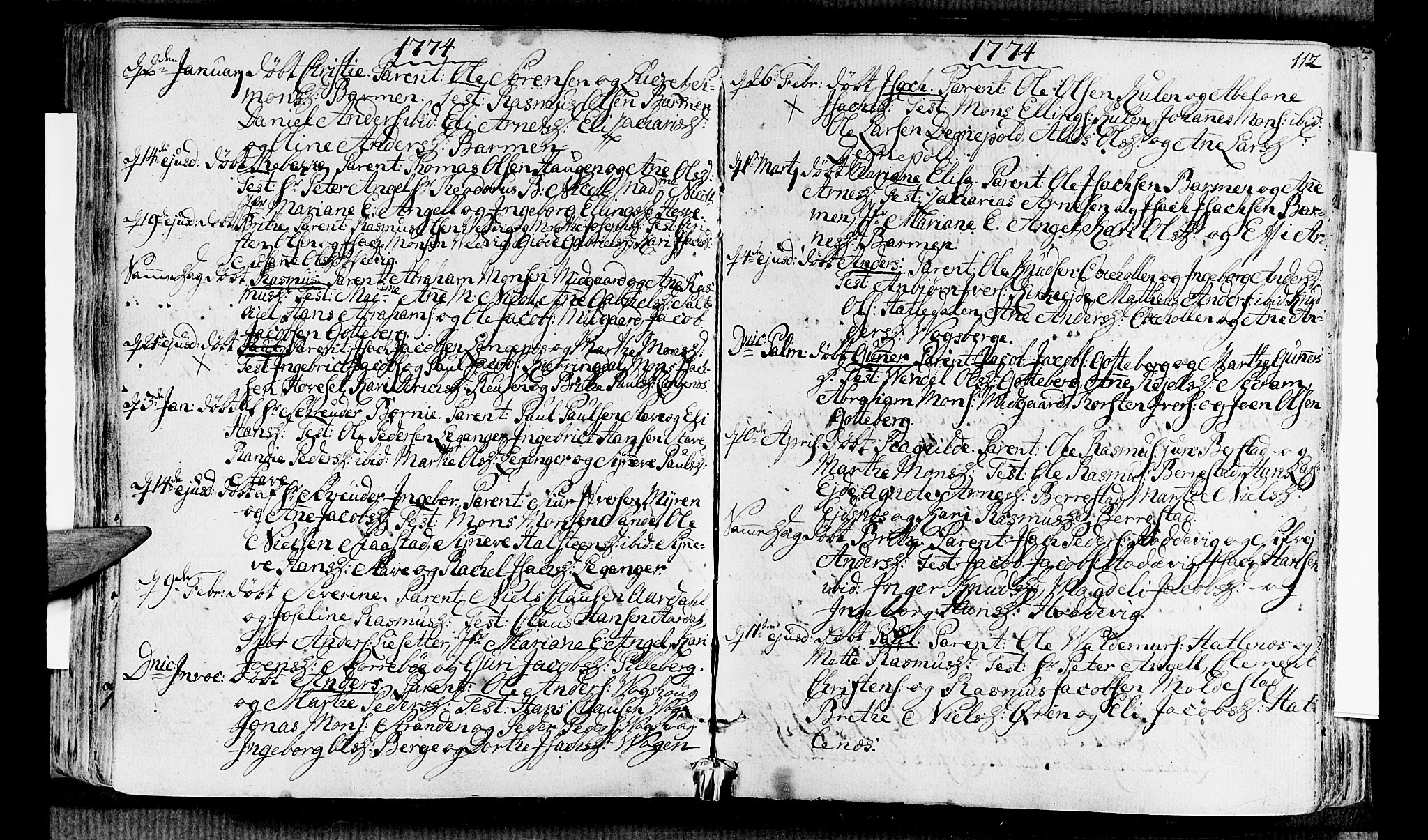 Selje sokneprestembete, AV/SAB-A-99938/H/Ha/Haa/Haaa: Parish register (official) no. A 5, 1760-1782, p. 112