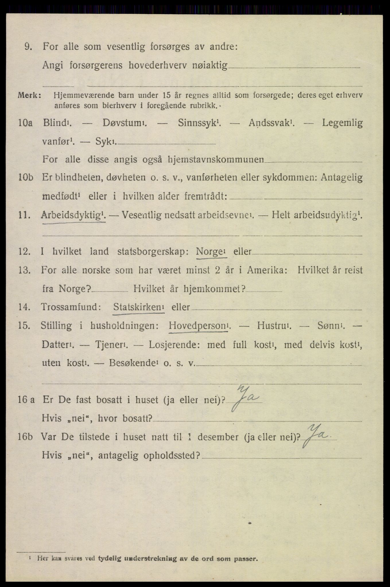 SAH, 1920 census for Tynset, 1920, p. 2277