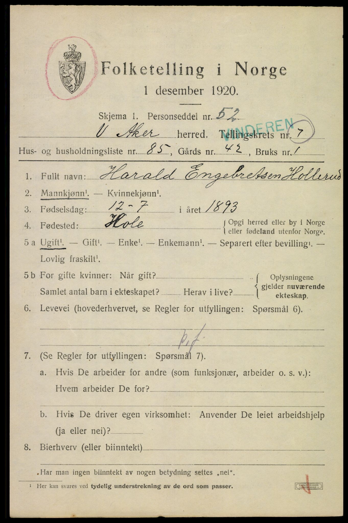 SAO, 1920 census for Aker, 1920, p. 47302