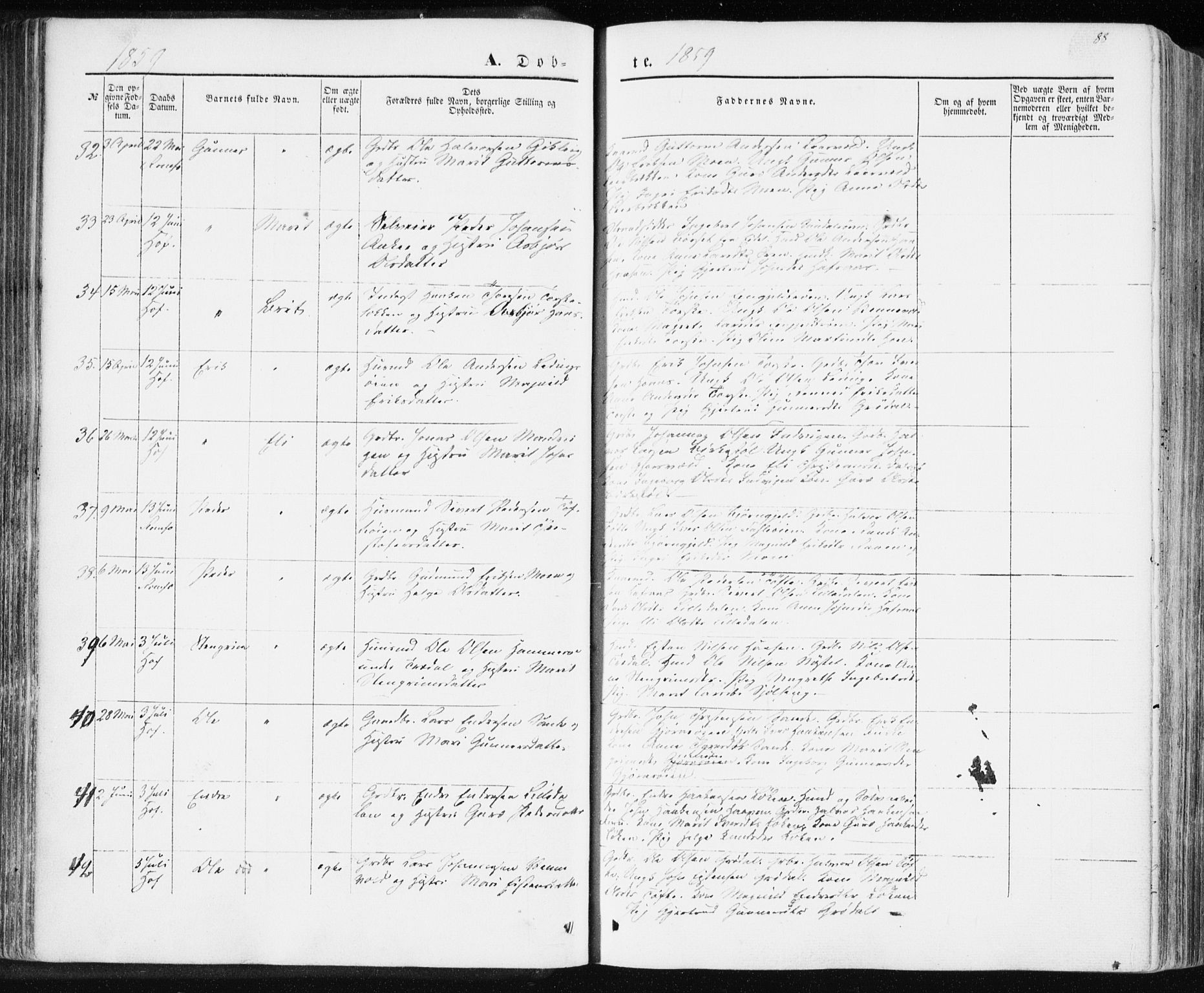 Ministerialprotokoller, klokkerbøker og fødselsregistre - Møre og Romsdal, SAT/A-1454/590/L1013: Parish register (official) no. 590A05, 1847-1877, p. 88