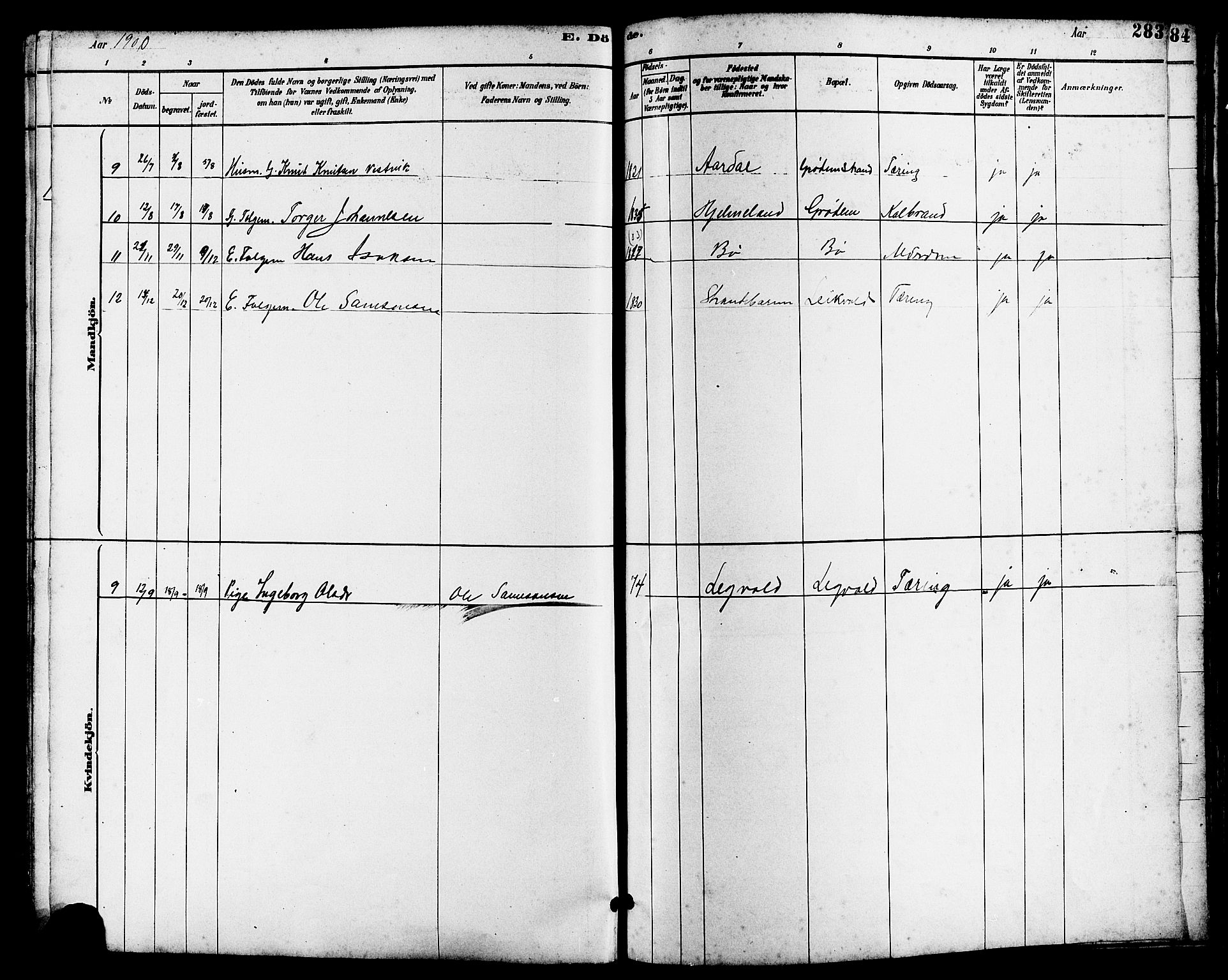 Hetland sokneprestkontor, AV/SAST-A-101826/30/30BB/L0006: Parish register (copy) no. B 6, 1878-1921, p. 283