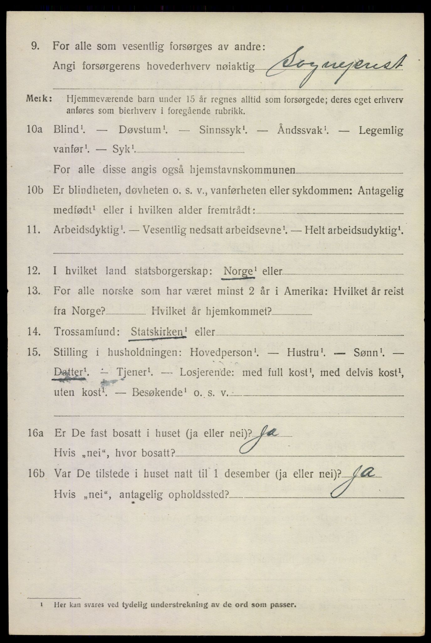 SAKO, 1920 census for Andebu, 1920, p. 1847