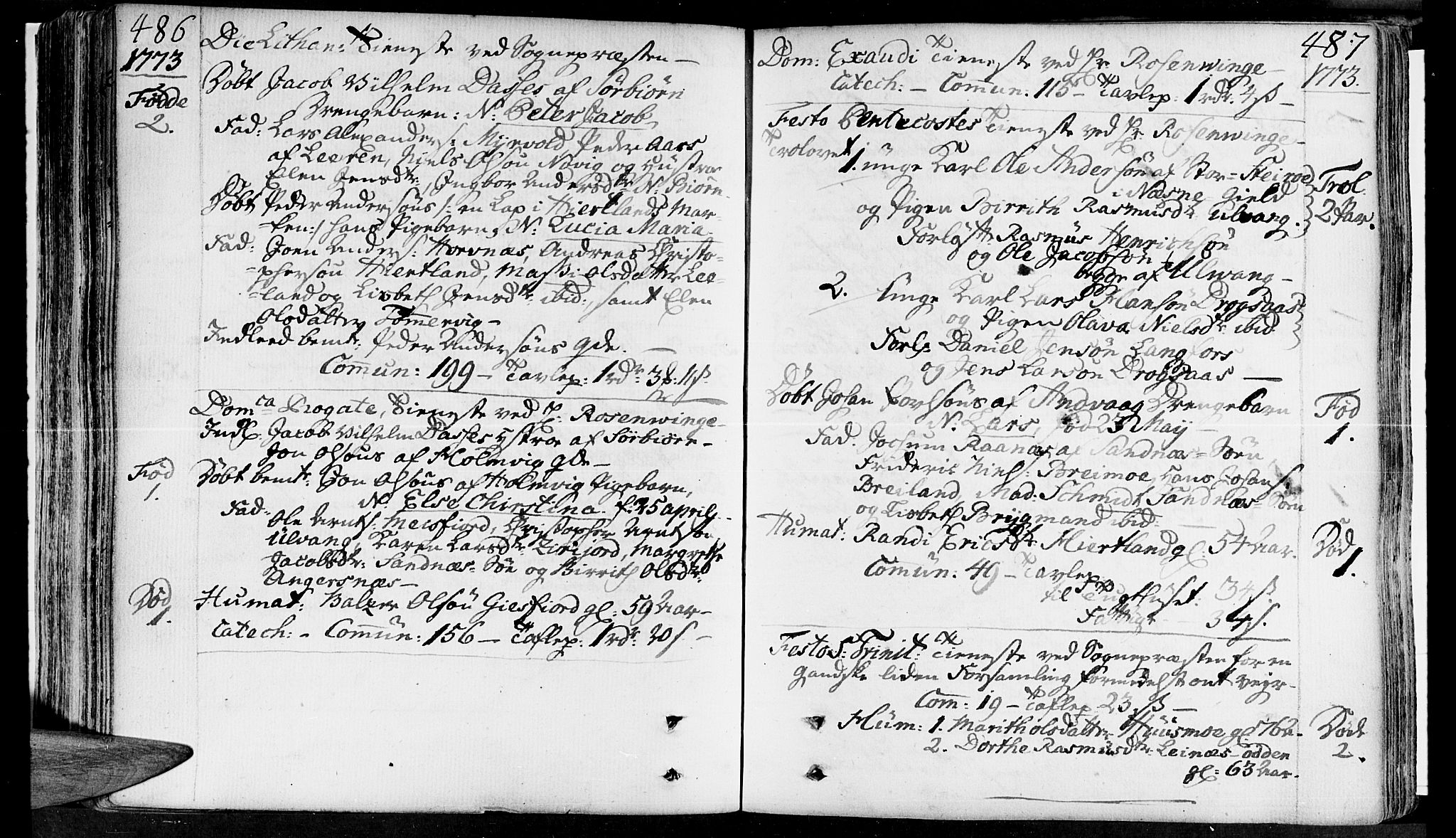 Ministerialprotokoller, klokkerbøker og fødselsregistre - Nordland, SAT/A-1459/830/L0437: Parish register (official) no. 830A05 /2, 1768-1776, p. 486-487