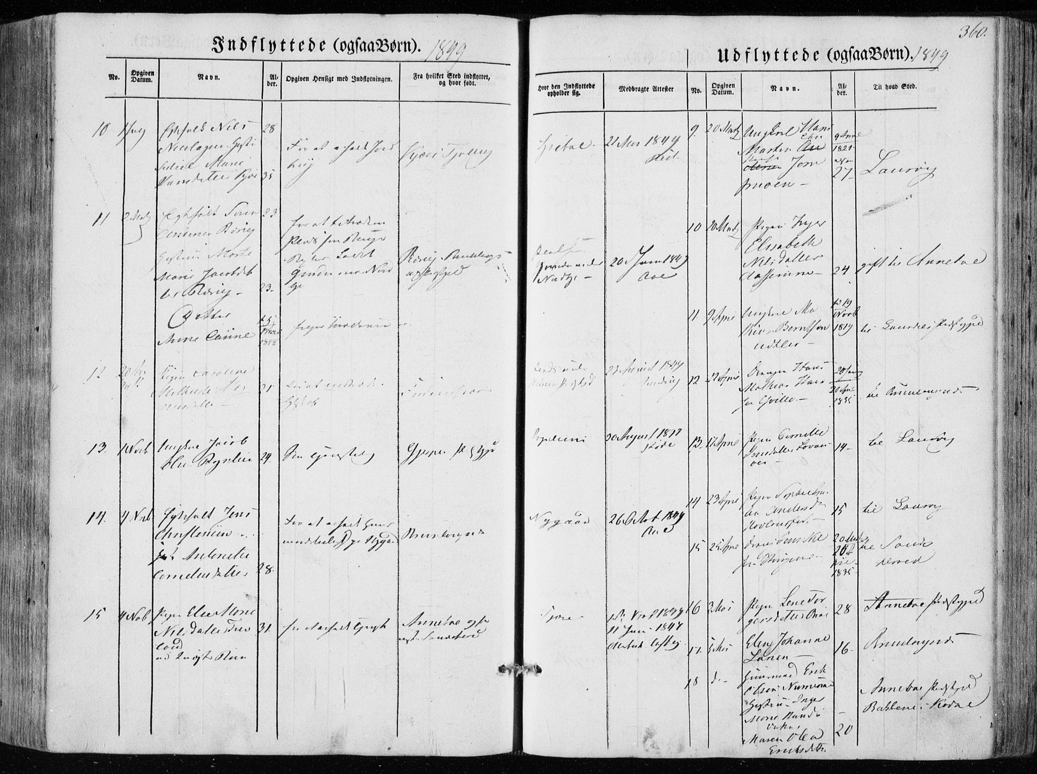 Hedrum kirkebøker, AV/SAKO-A-344/F/Fa/L0006: Parish register (official) no. I 6, 1849-1857, p. 360