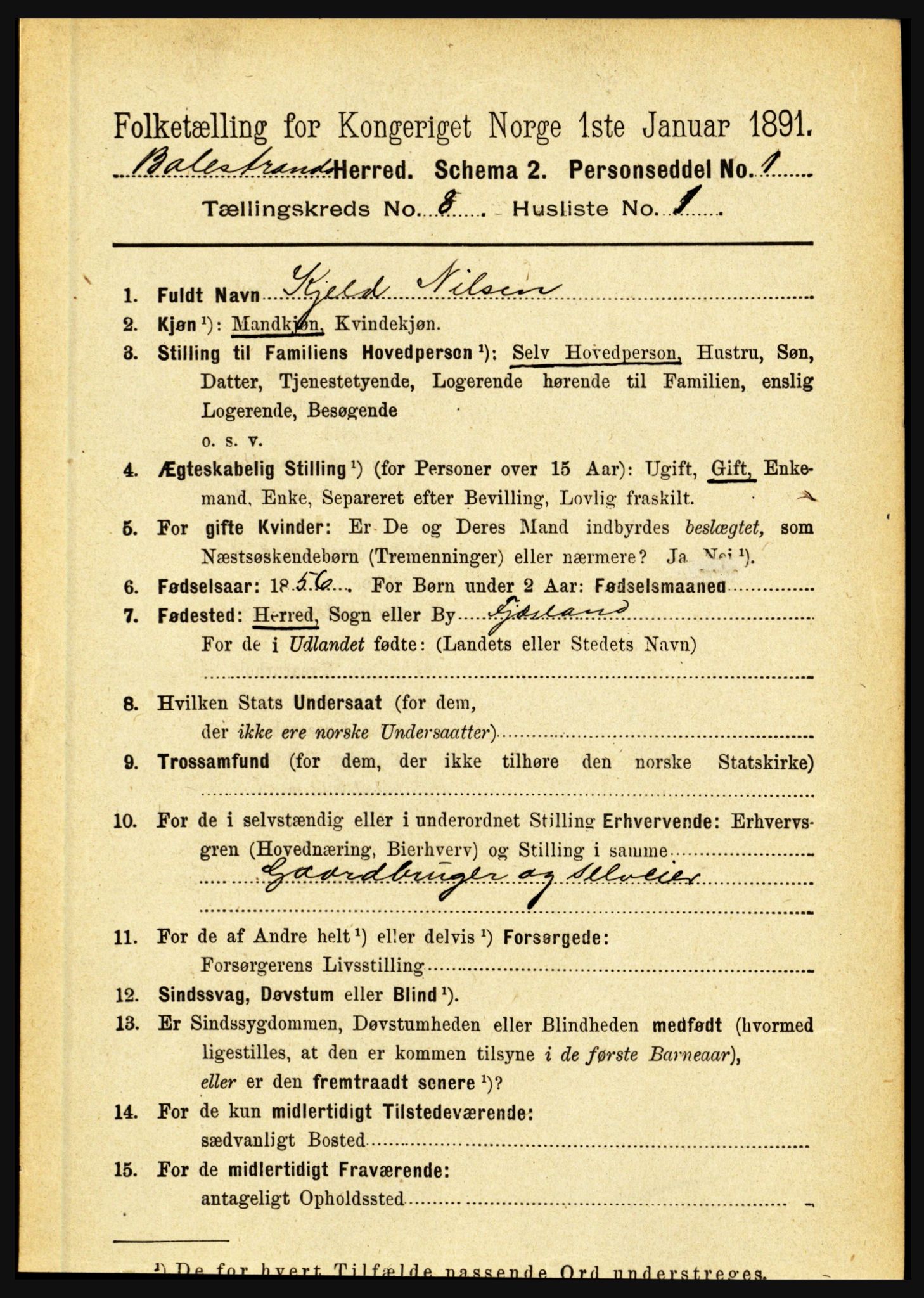 RA, 1891 census for 1418 Balestrand, 1891, p. 1729