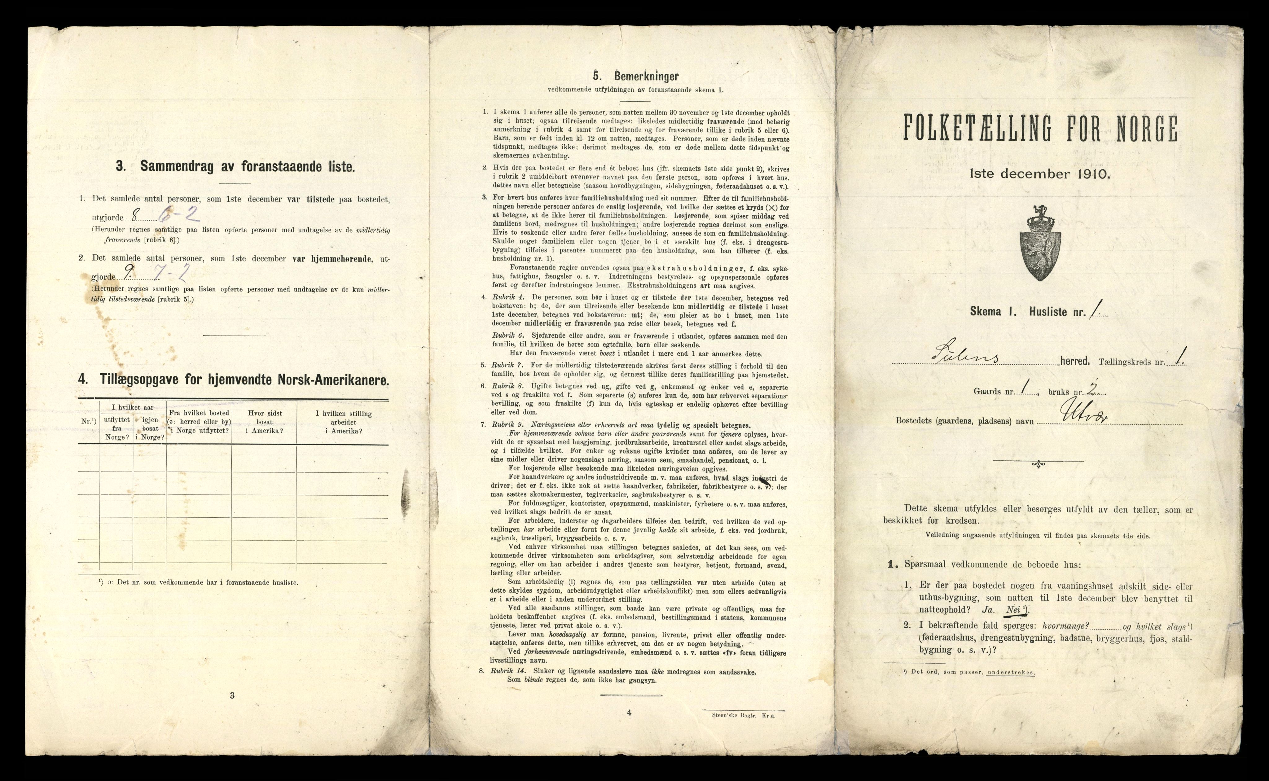 RA, 1910 census for Solund, 1910, p. 29