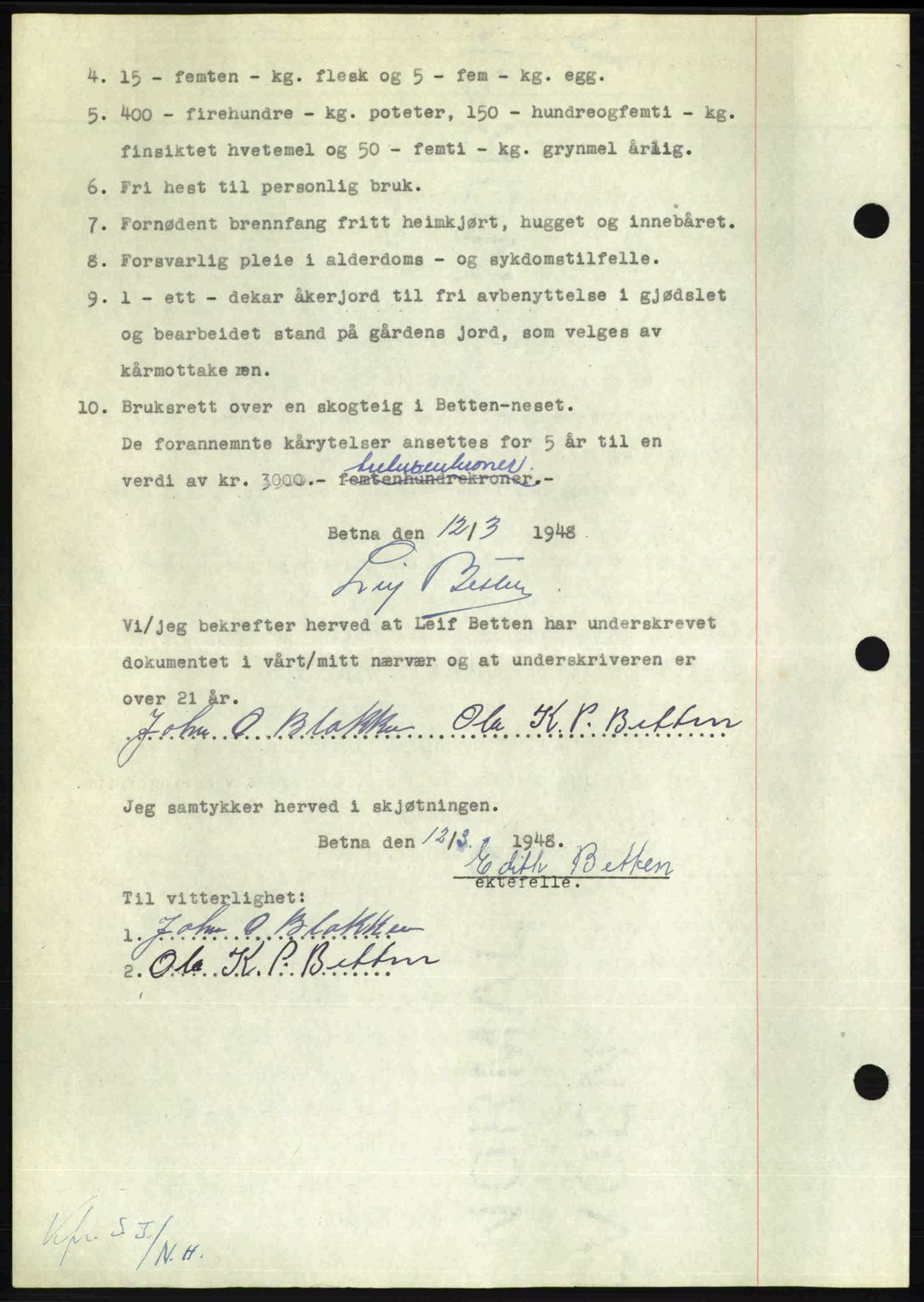 Nordmøre sorenskriveri, AV/SAT-A-4132/1/2/2Ca: Mortgage book no. A107, 1947-1948, Diary no: : 737/1948