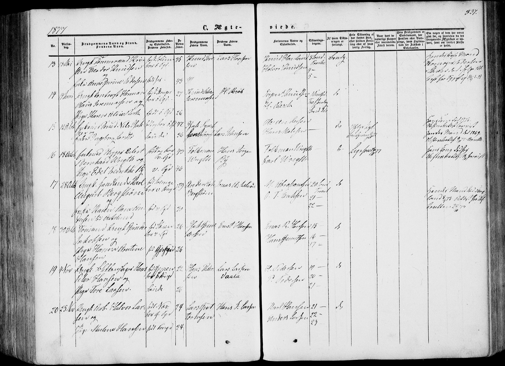 Porsgrunn kirkebøker , SAKO/A-104/F/Fa/L0007: Parish register (official) no. 7, 1858-1877, p. 337