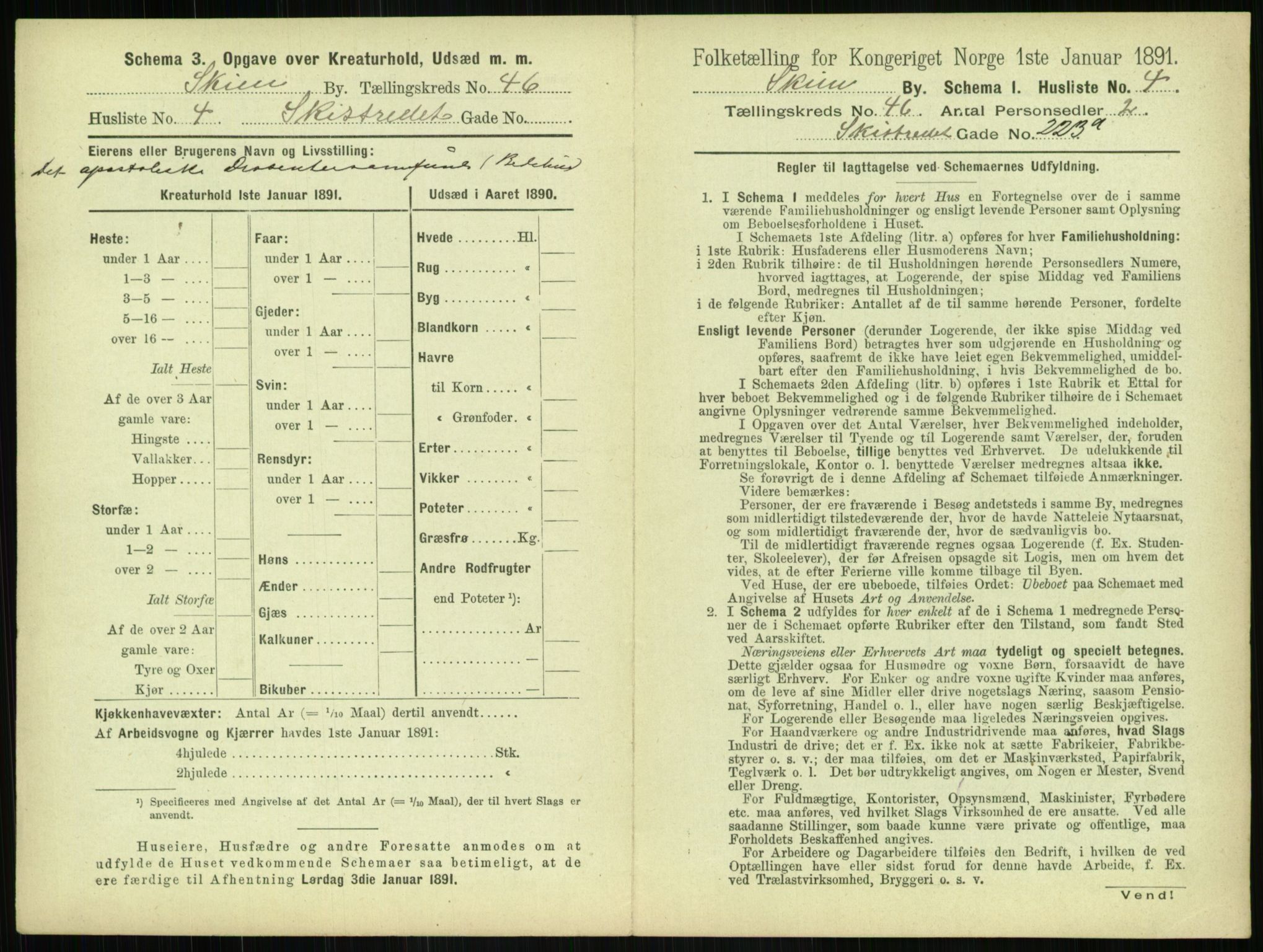 RA, 1891 census for 0806 Skien, 1891, p. 1616