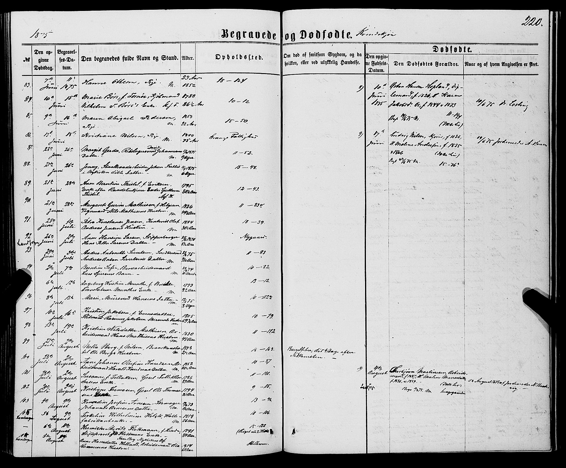 Domkirken sokneprestembete, AV/SAB-A-74801/H/Haa/L0042: Parish register (official) no. E 3, 1863-1876, p. 220