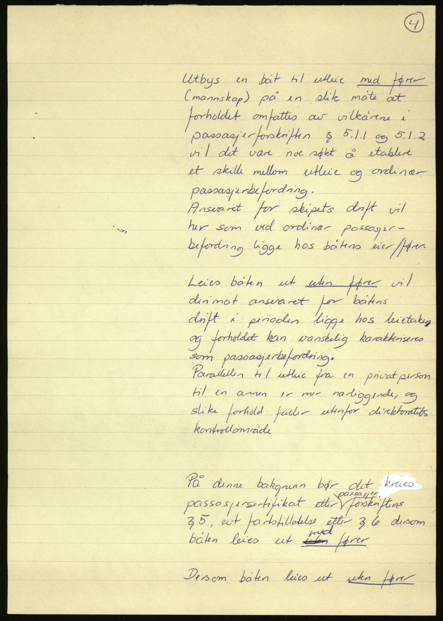 Sjøfartsdirektoratet med forløpere, generelt arkiv, AV/RA-S-1407/D/Du/Duc/L0642/0001: Skipskontrollen - Forskrifter / Forskrift om utleiebåter (2 mapper), 1978-1987, p. 505