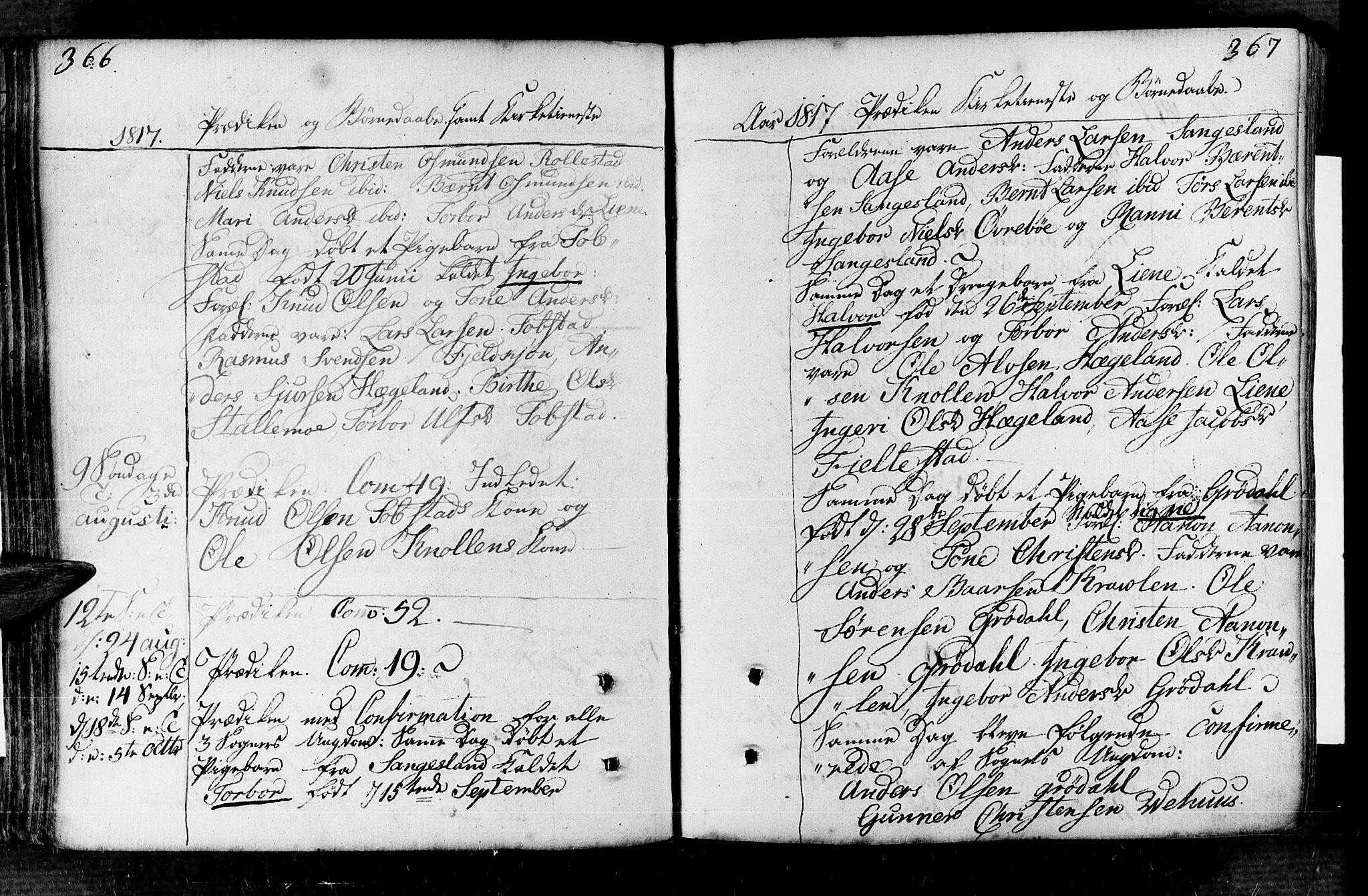 Vennesla sokneprestkontor, AV/SAK-1111-0045/Fa/Fac/L0002: Parish register (official) no. A 2, 1785-1834, p. 366-367