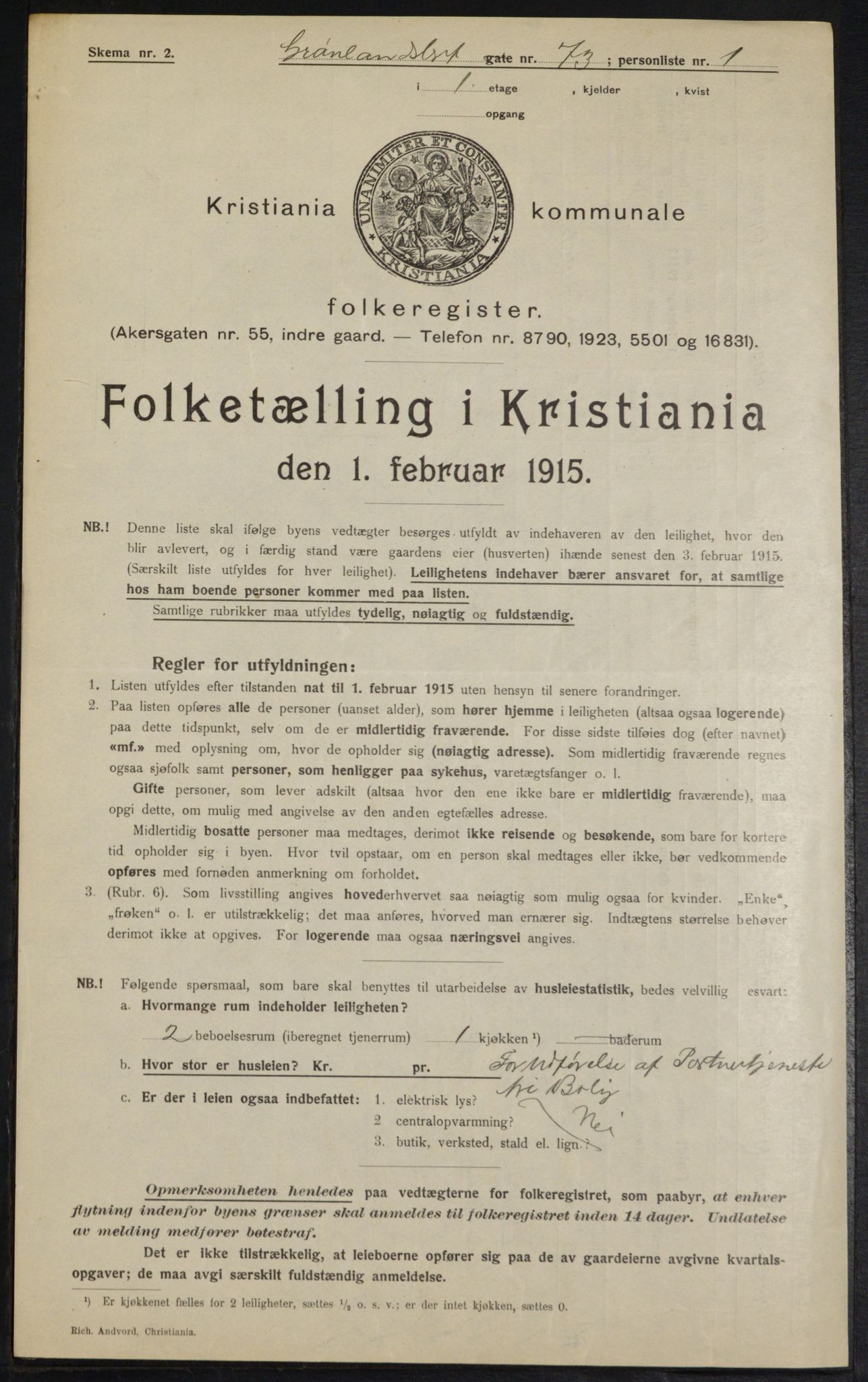 OBA, Municipal Census 1915 for Kristiania, 1915, p. 31857