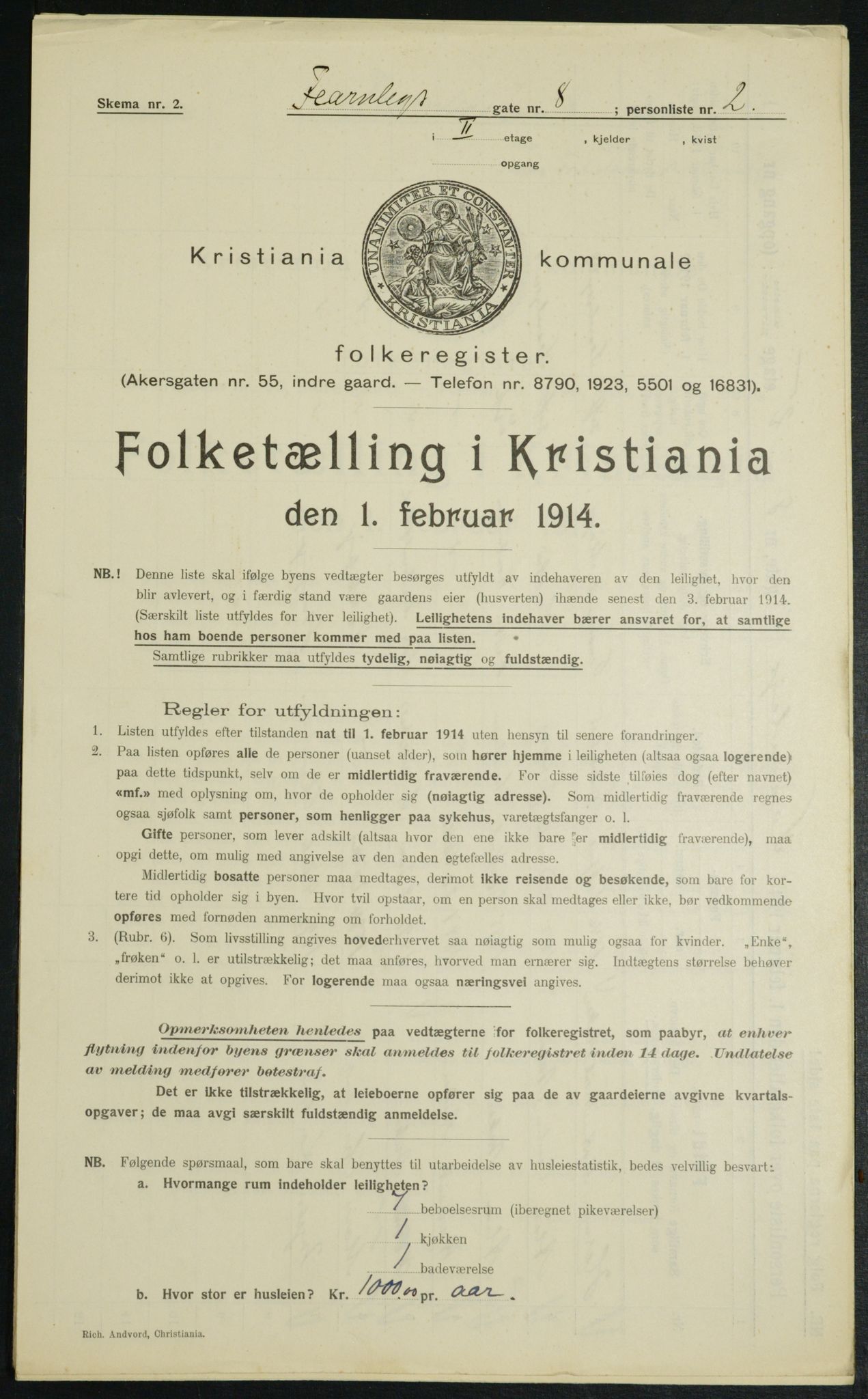 OBA, Municipal Census 1914 for Kristiania, 1914, p. 24119