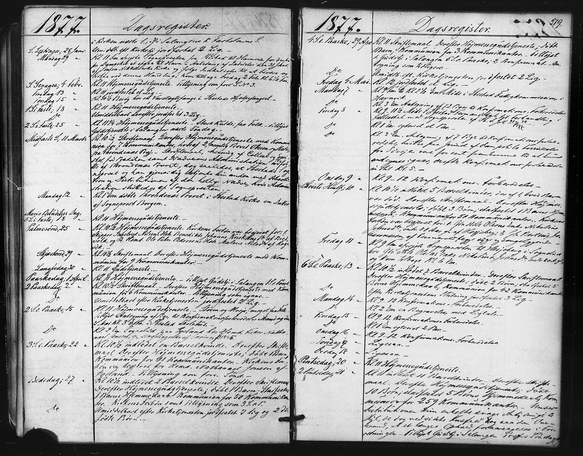 Ibestad sokneprestembete, SATØ/S-0077/H/Ha/Haa/L0010kirke: Parish register (official) no. 10, 1869-1879, p. 519