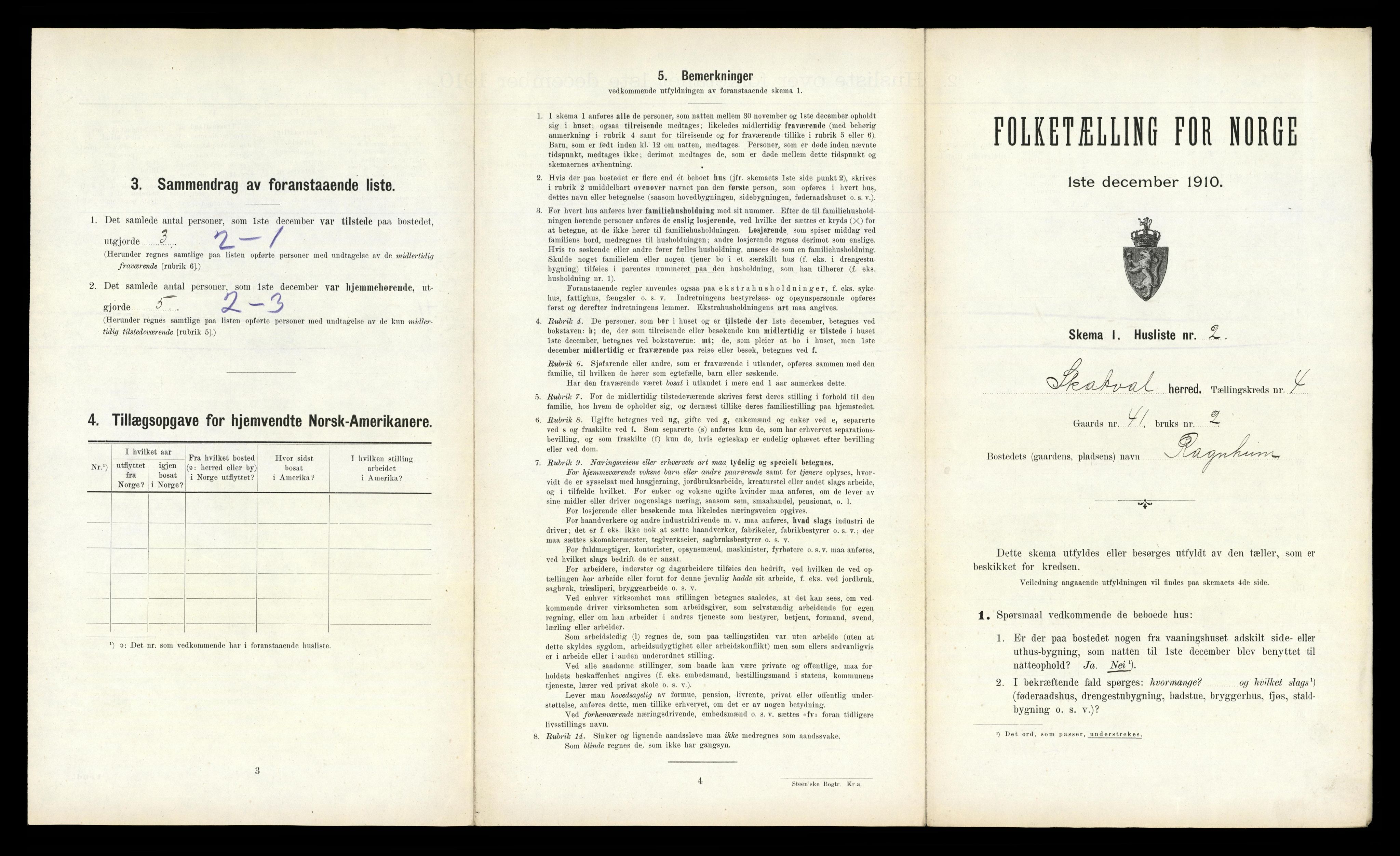 RA, 1910 census for Skatval, 1910, p. 250