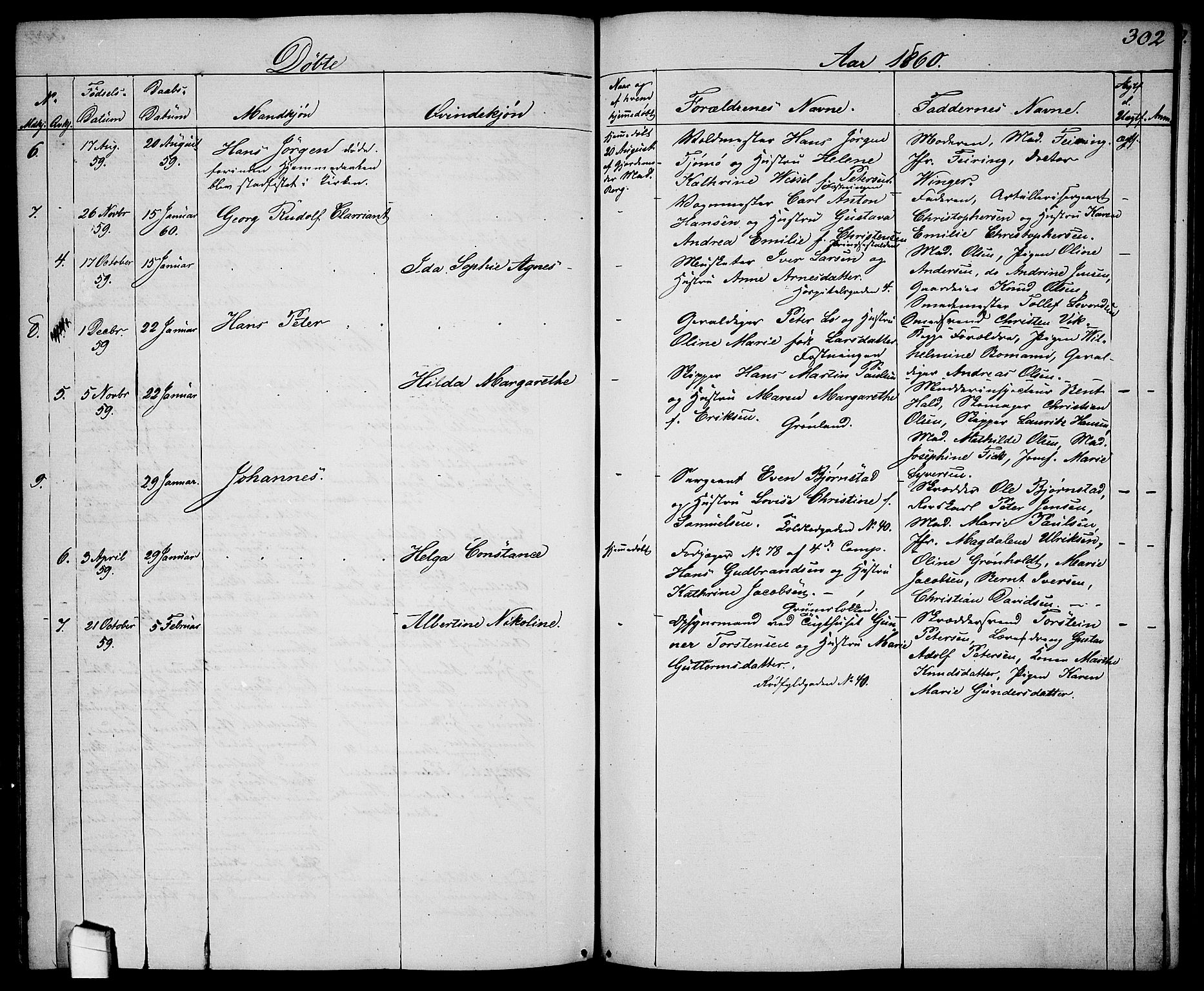 Garnisonsmenigheten Kirkebøker, SAO/A-10846/G/Ga/L0005: Parish register (copy) no. 5, 1841-1860, p. 302