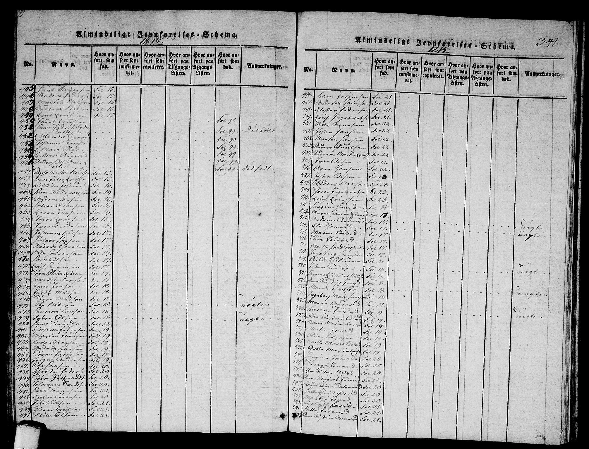 Asker prestekontor Kirkebøker, SAO/A-10256a/G/Ga/L0001: Parish register (copy) no. I 1, 1814-1830, p. 341