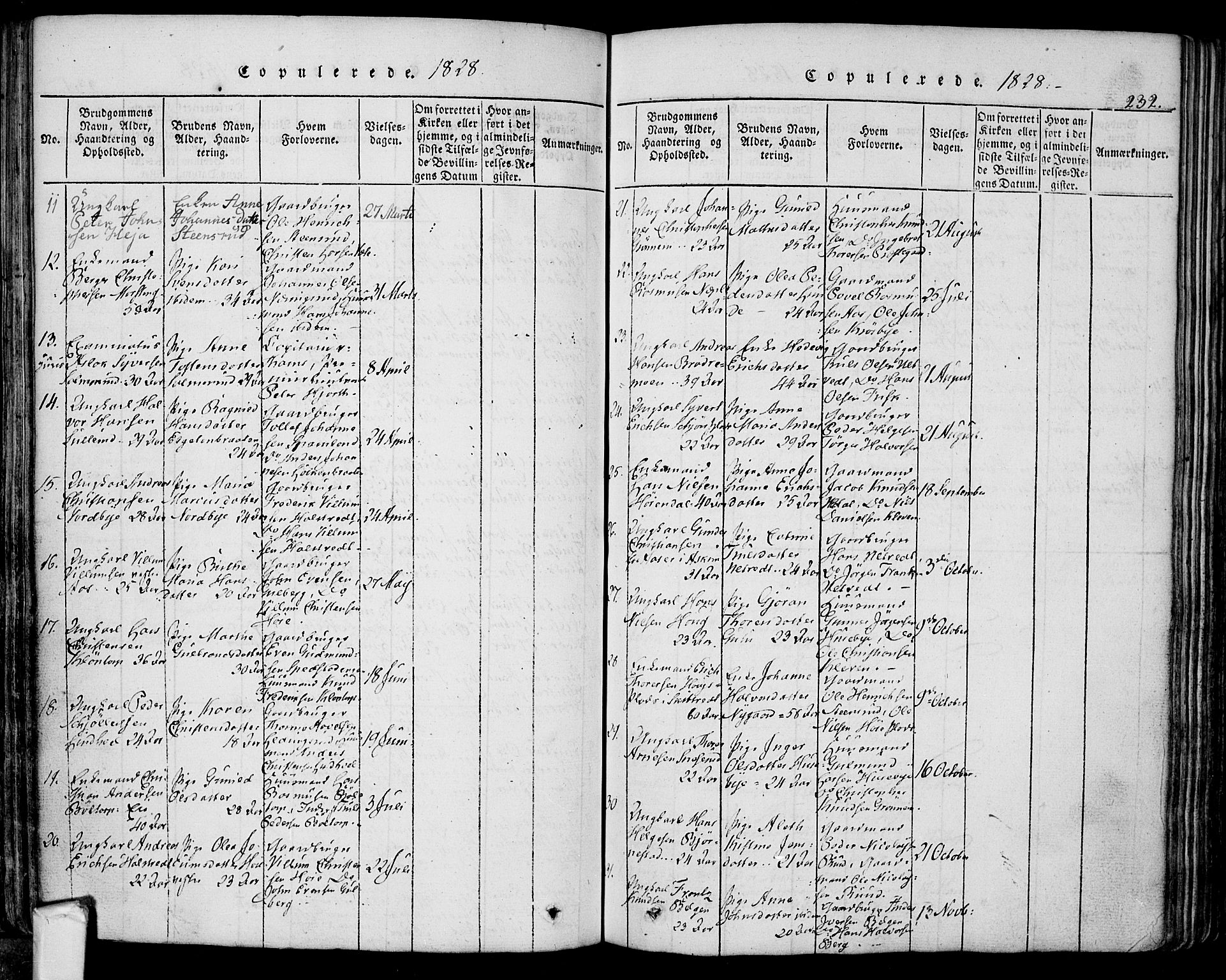 Eidsberg prestekontor Kirkebøker, AV/SAO-A-10905/F/Fa/L0007: Parish register (official) no. I 7, 1814-1832, p. 232