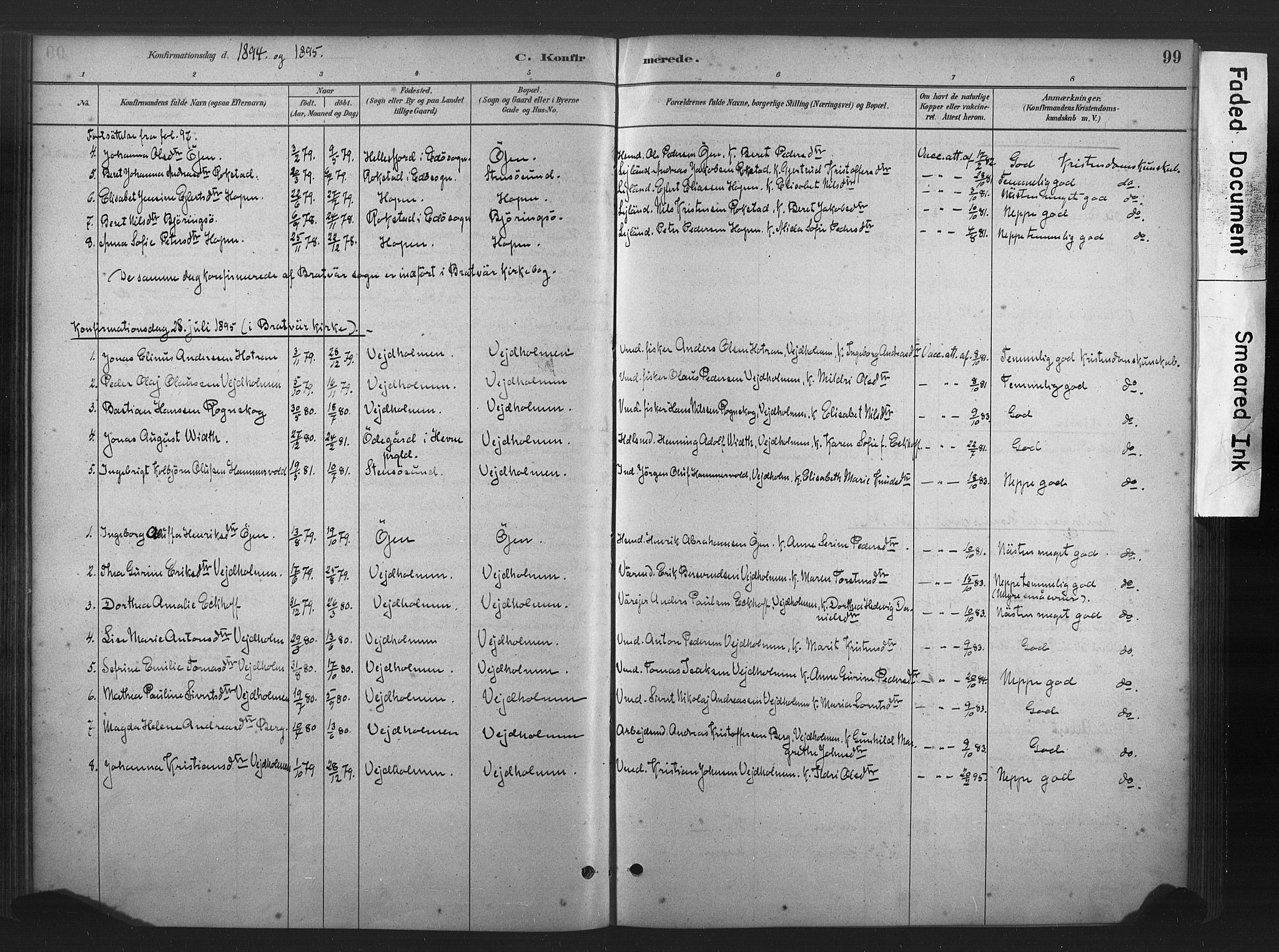 Ministerialprotokoller, klokkerbøker og fødselsregistre - Møre og Romsdal, AV/SAT-A-1454/583/L0954: Parish register (official) no. 583A01, 1880-1906, p. 99